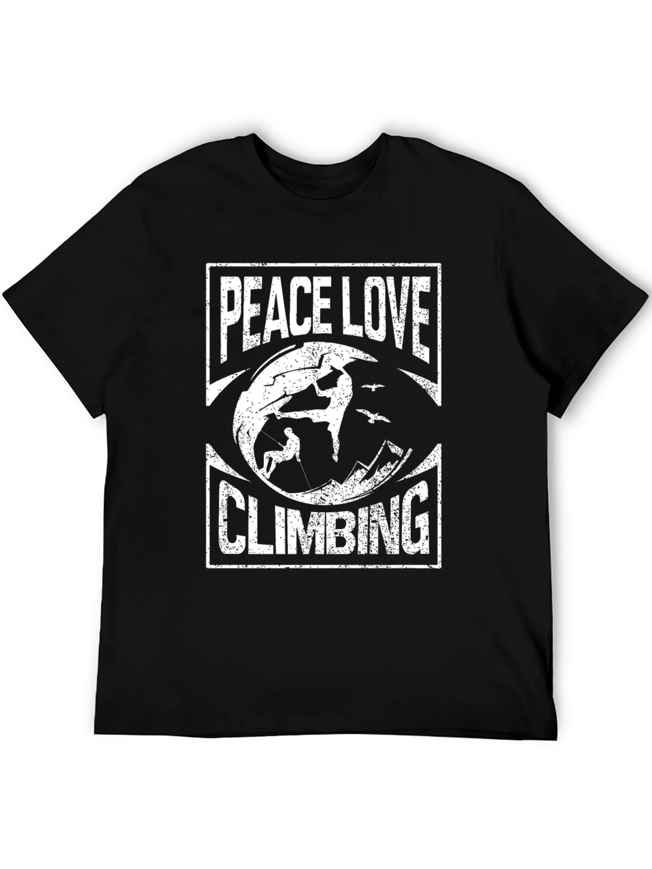 Peace Love Climbing Graphic Tee - Black
