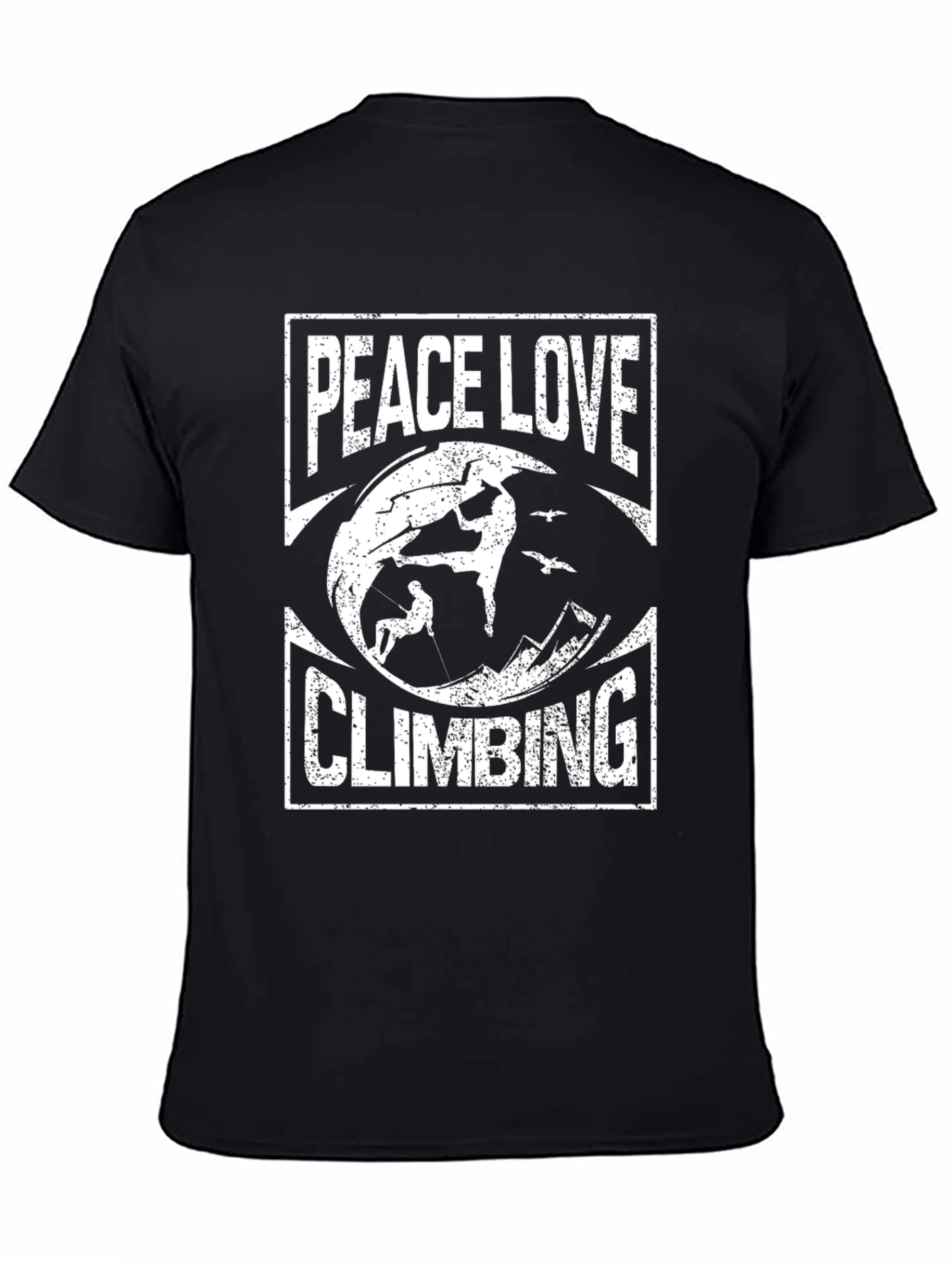 Peace Love Climbing Graphic Tee - Black