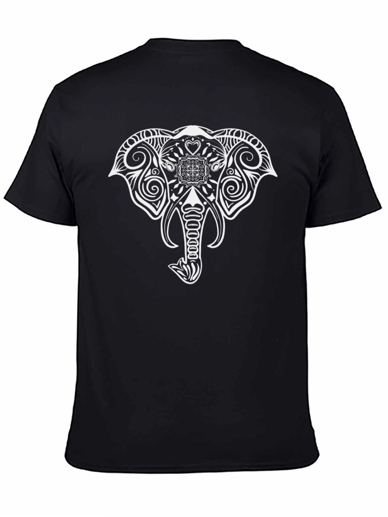 Elephant Graphic Print Black T-Shirt