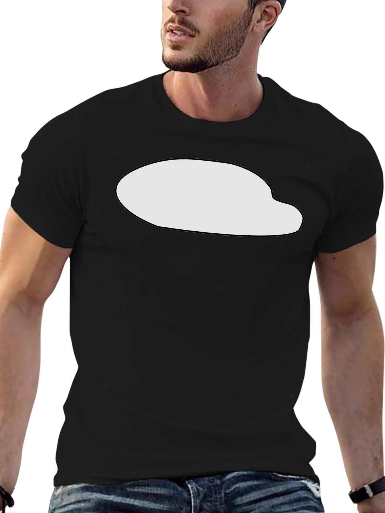 Mens Black T-Shirt with Graphic Print