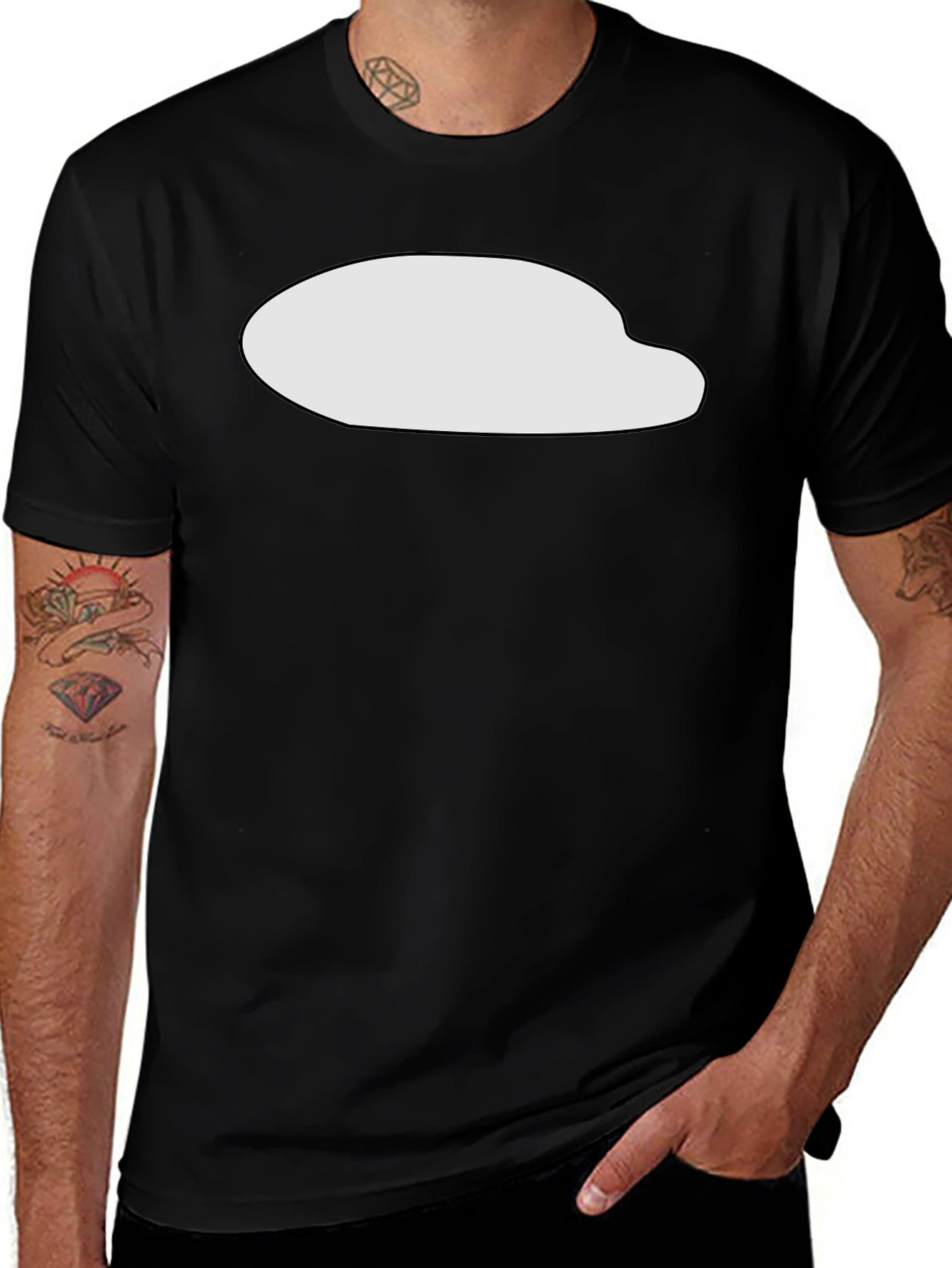 Mens Black T-Shirt with Graphic Print