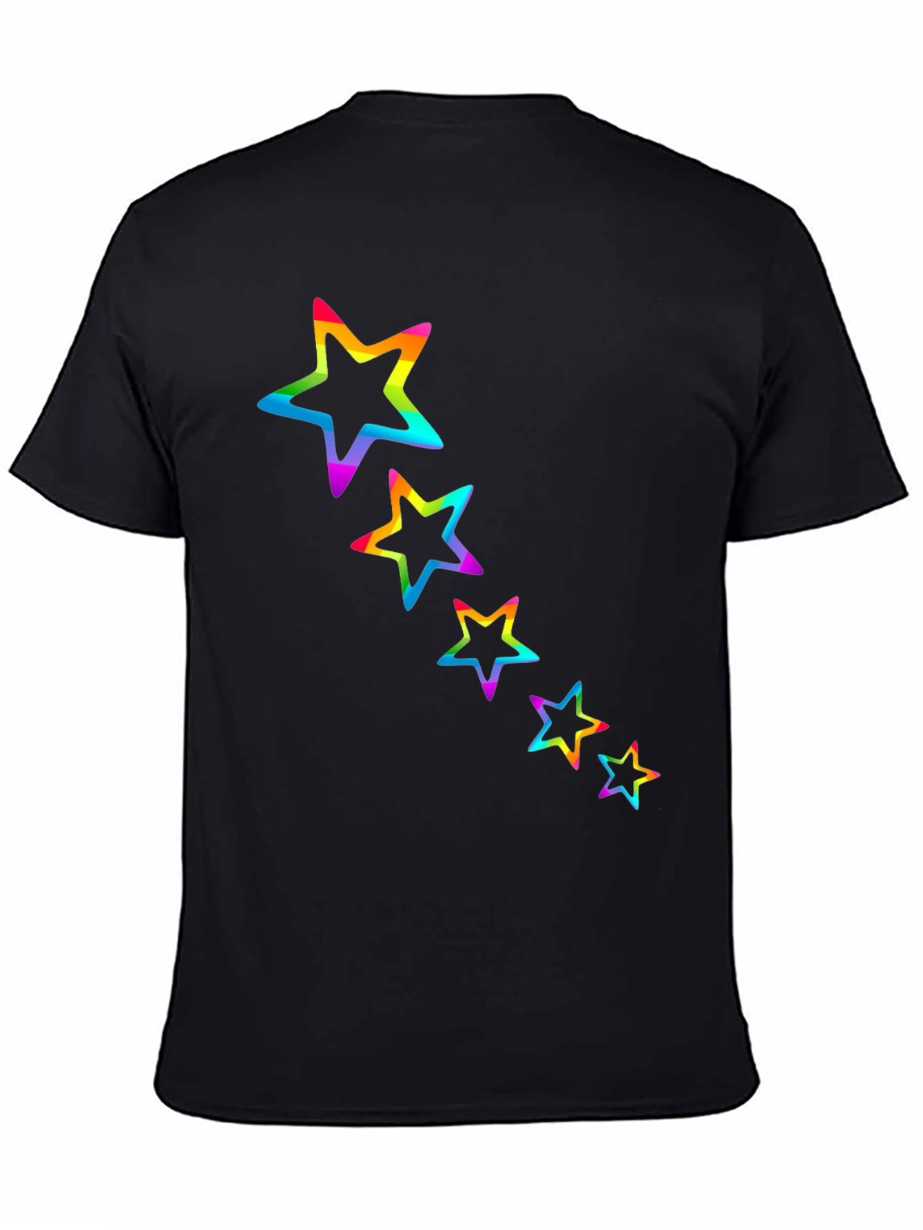 Rainbow Star Graphic Black Tee