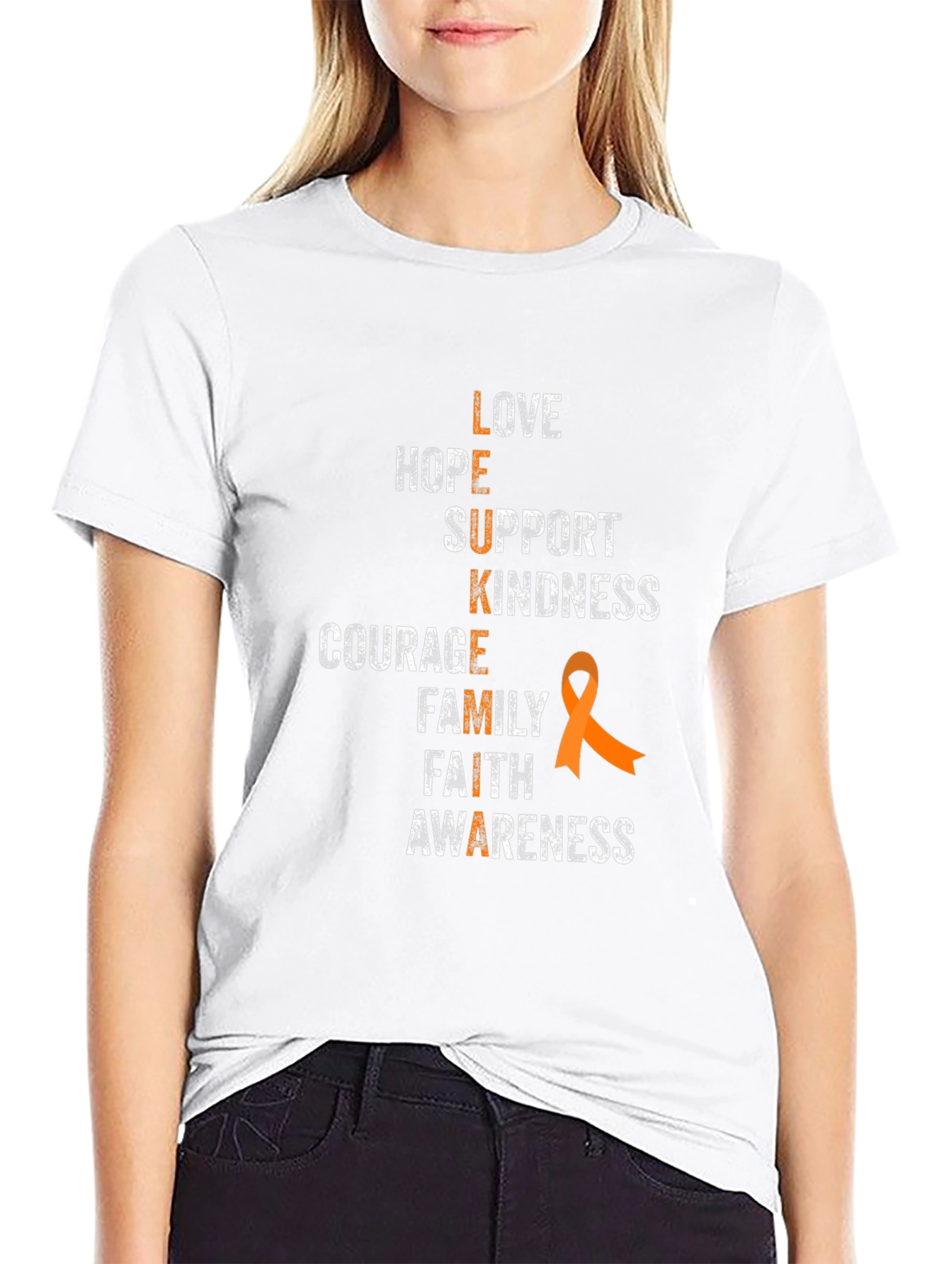 Leukemia Awareness T-Shirt - Love Hope Support Design