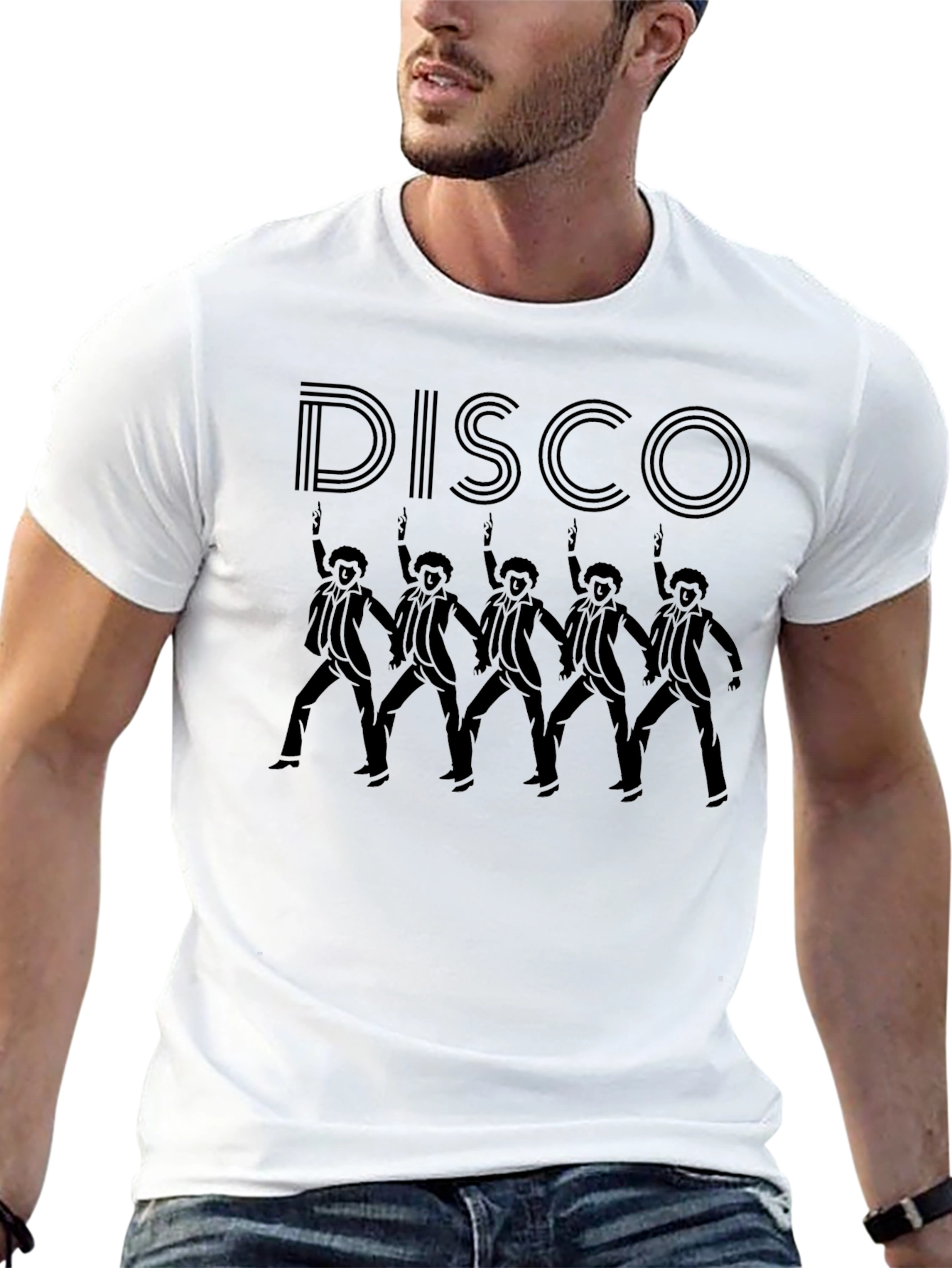 Retro Disco Dancer Graphic Tee - Black T-Shirt