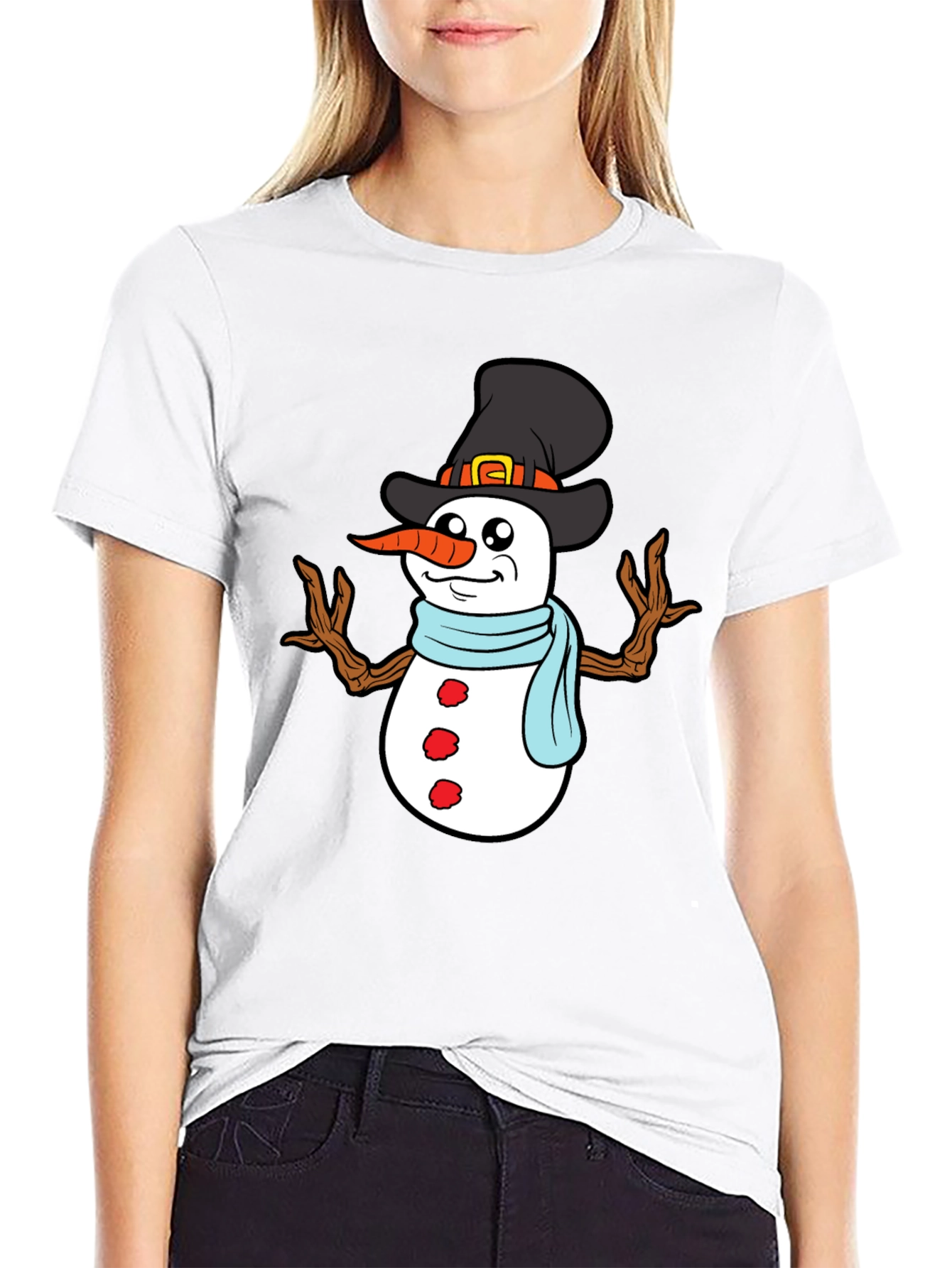 Snowman Graphic Tee - Holiday Winter Shirt