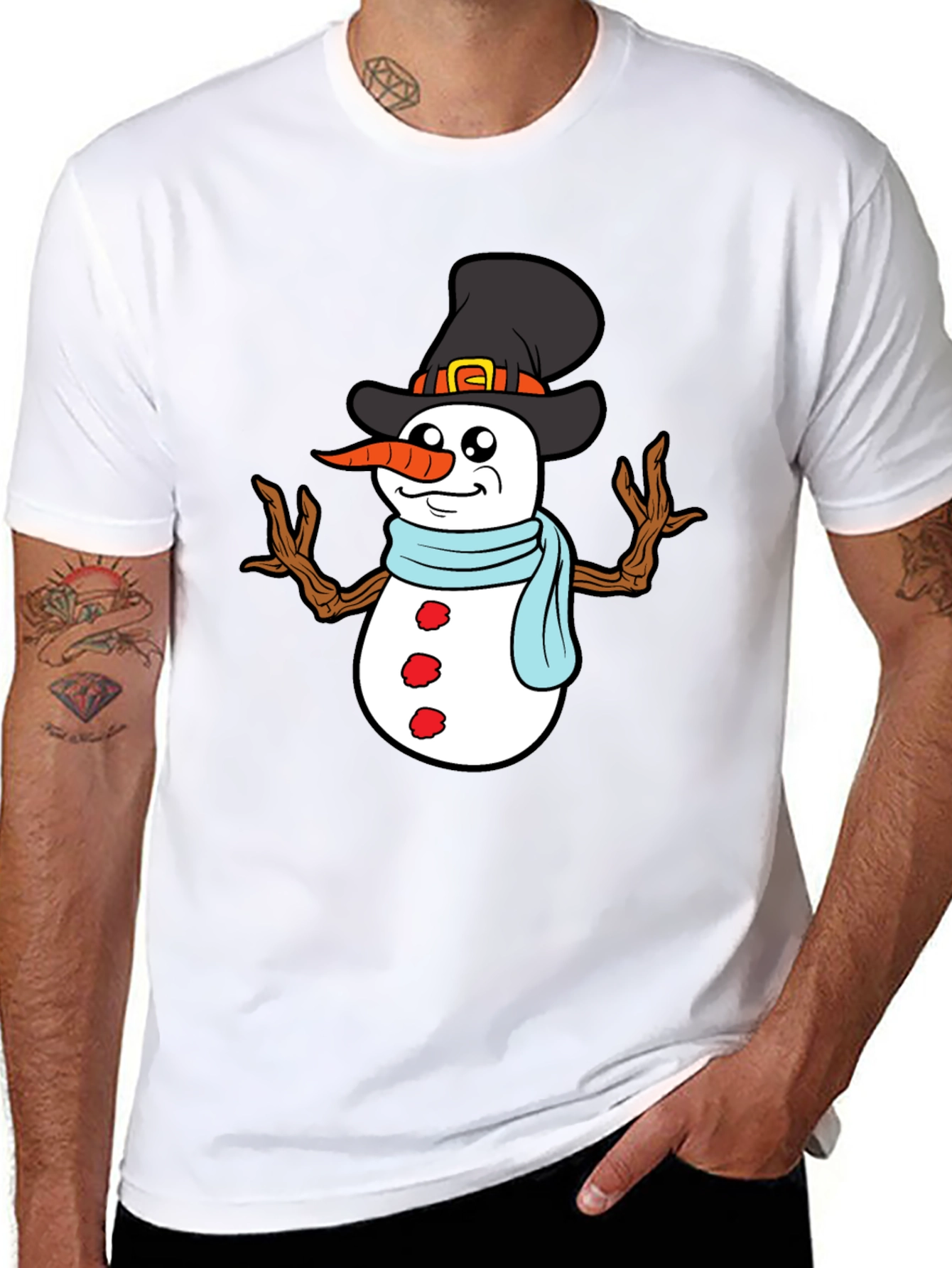 Snowman Graphic Tee - Holiday Winter Shirt