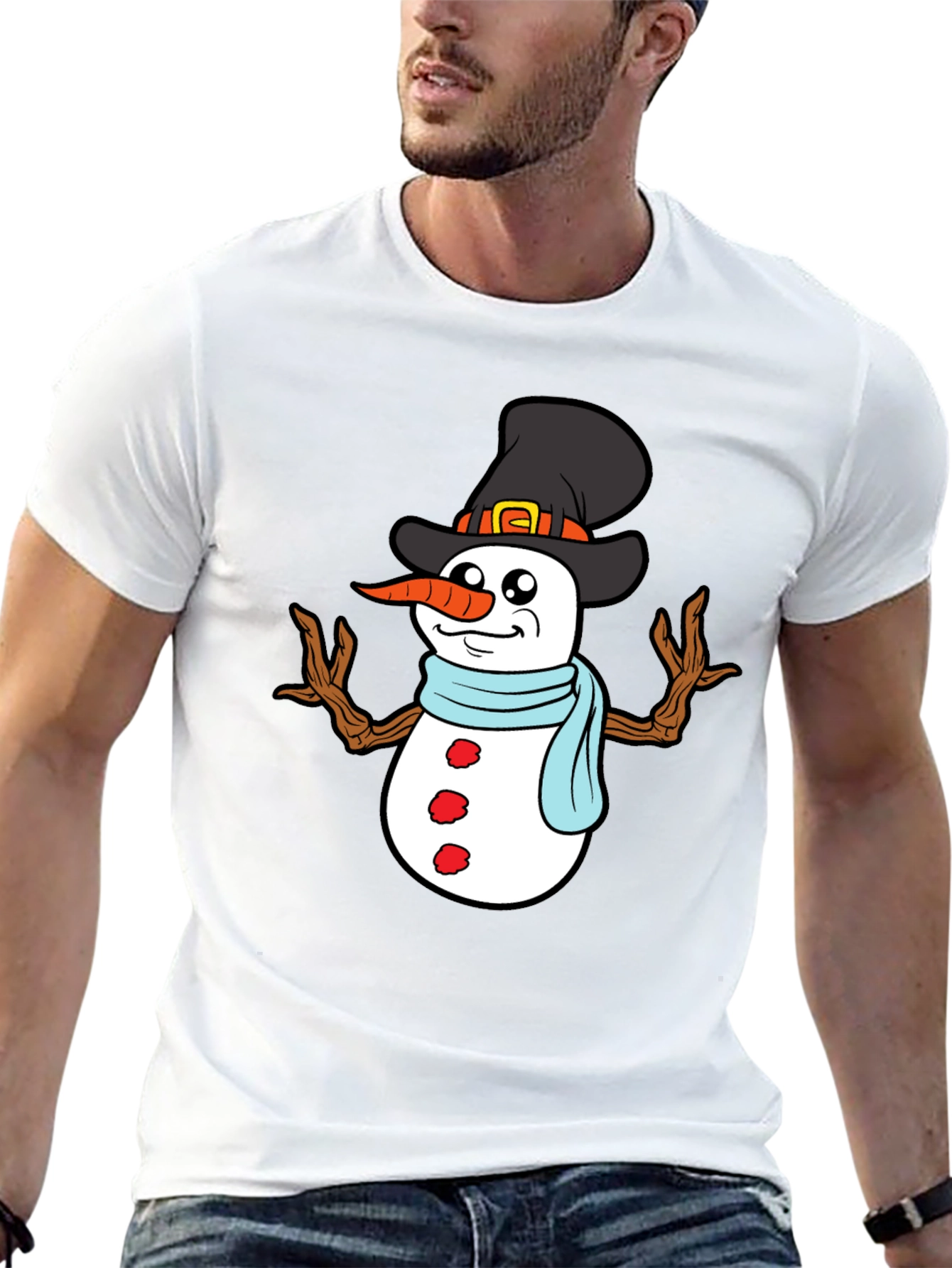 Snowman Graphic Tee - Holiday Winter Shirt
