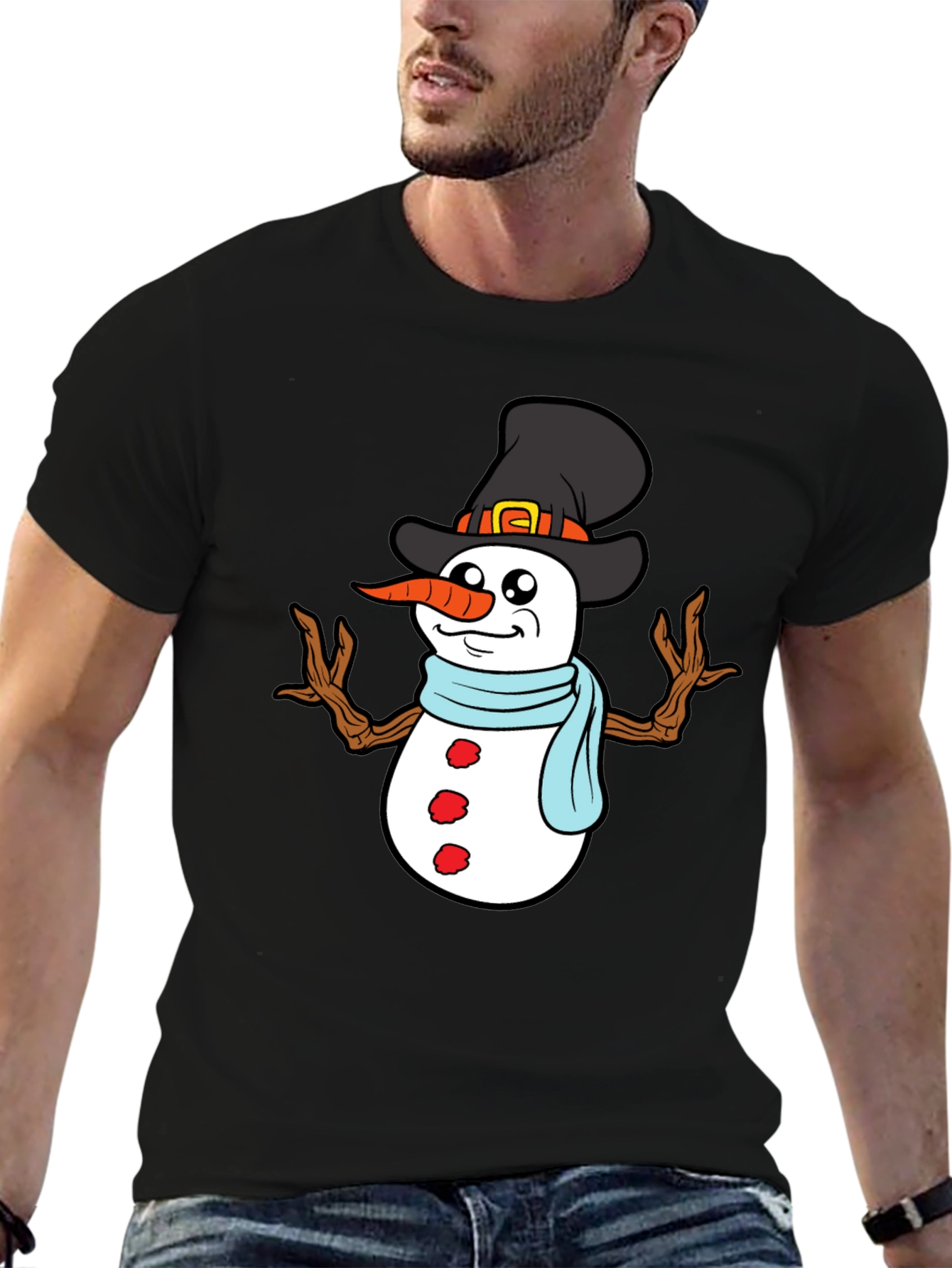 Snowman Graphic Tee - Holiday Winter Shirt