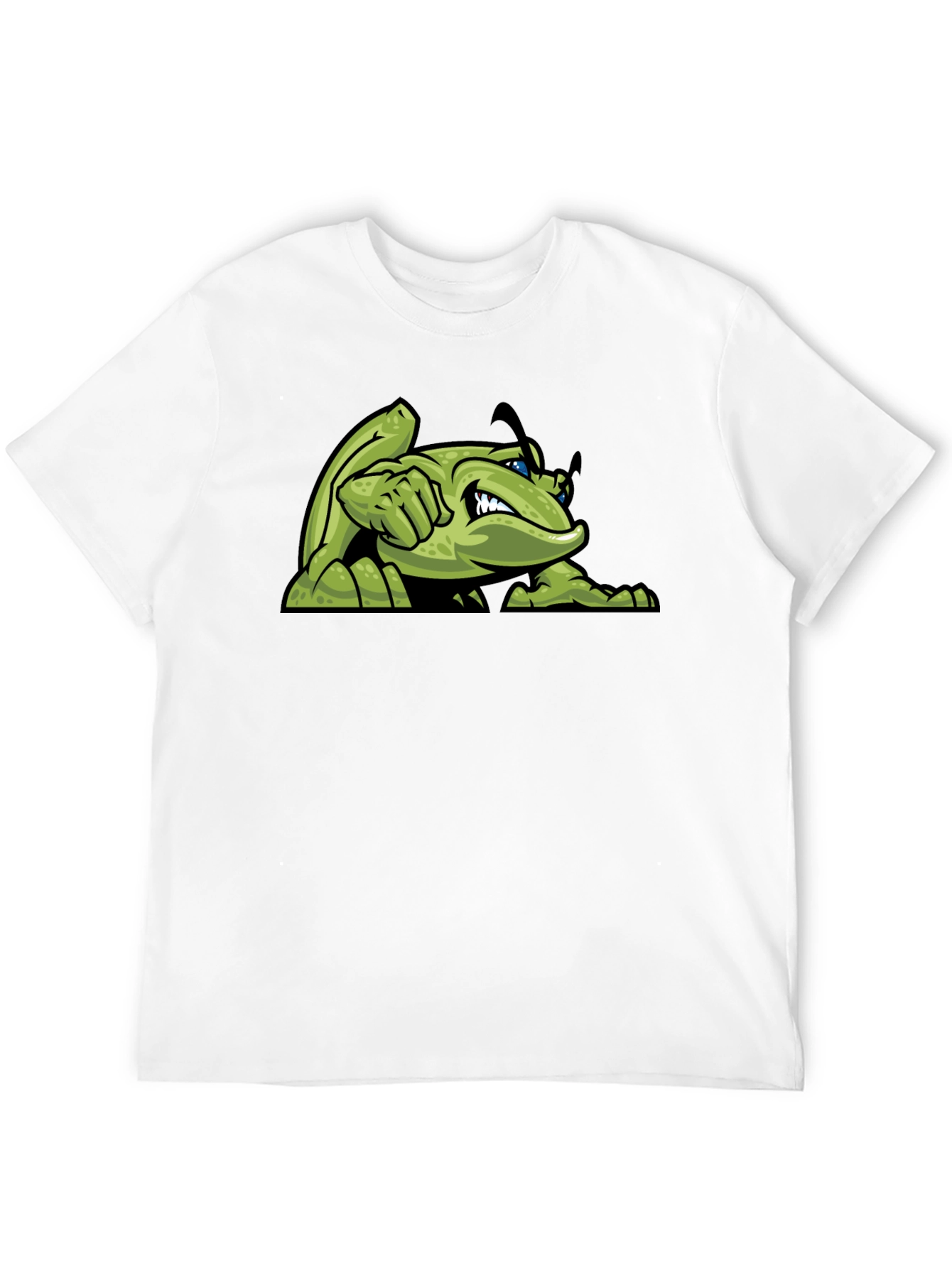 Green Angry Bug Graphic Tee - Mens Black T-Shirt