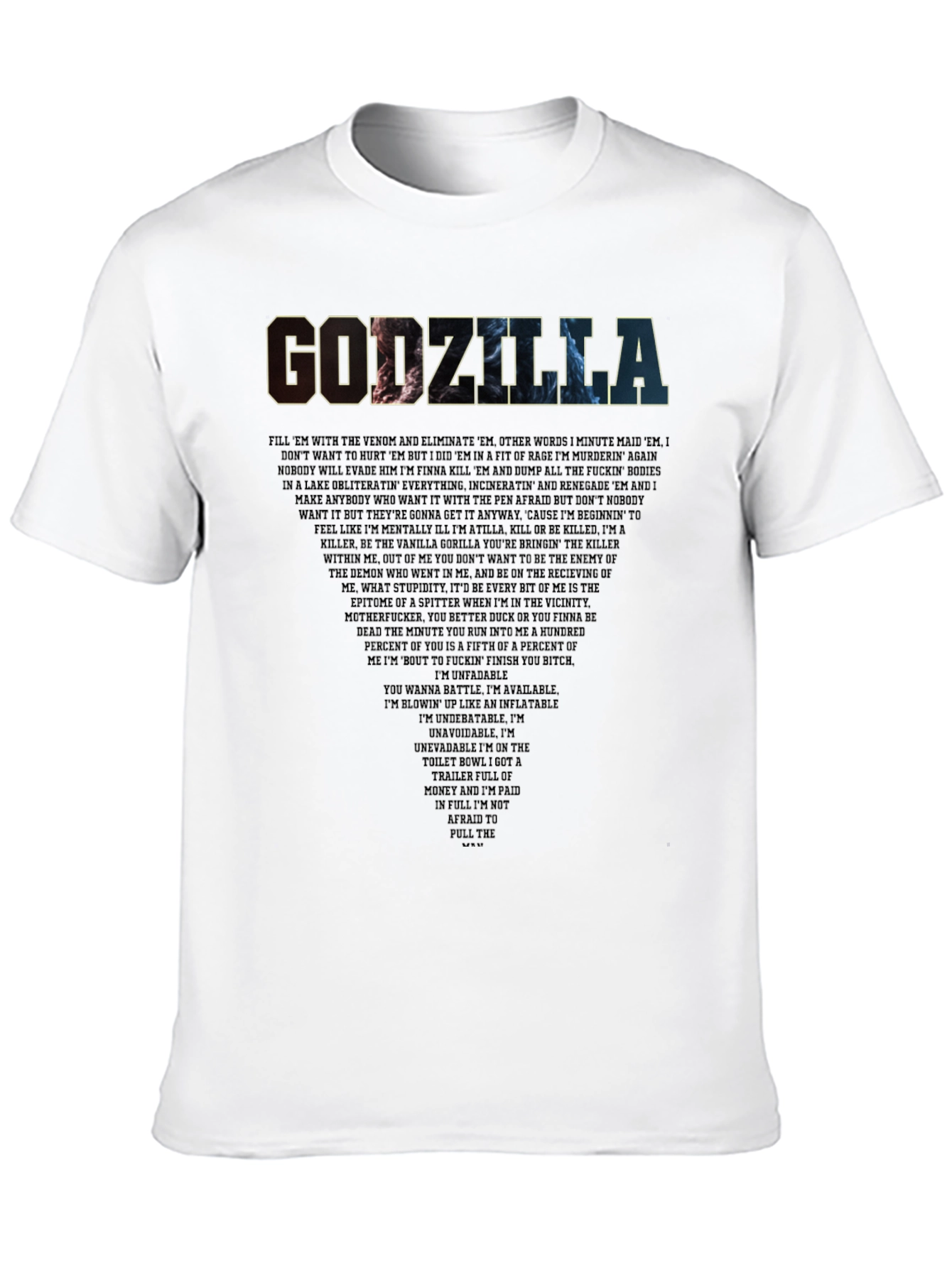 Godzilla Lyric T-Shirt - Eminem Rap Song Tee