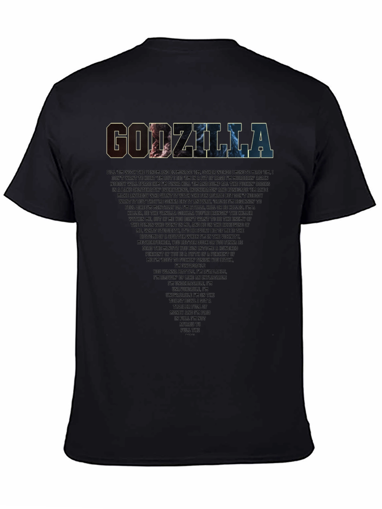 Godzilla Lyric T-Shirt - Eminem Rap Song Tee