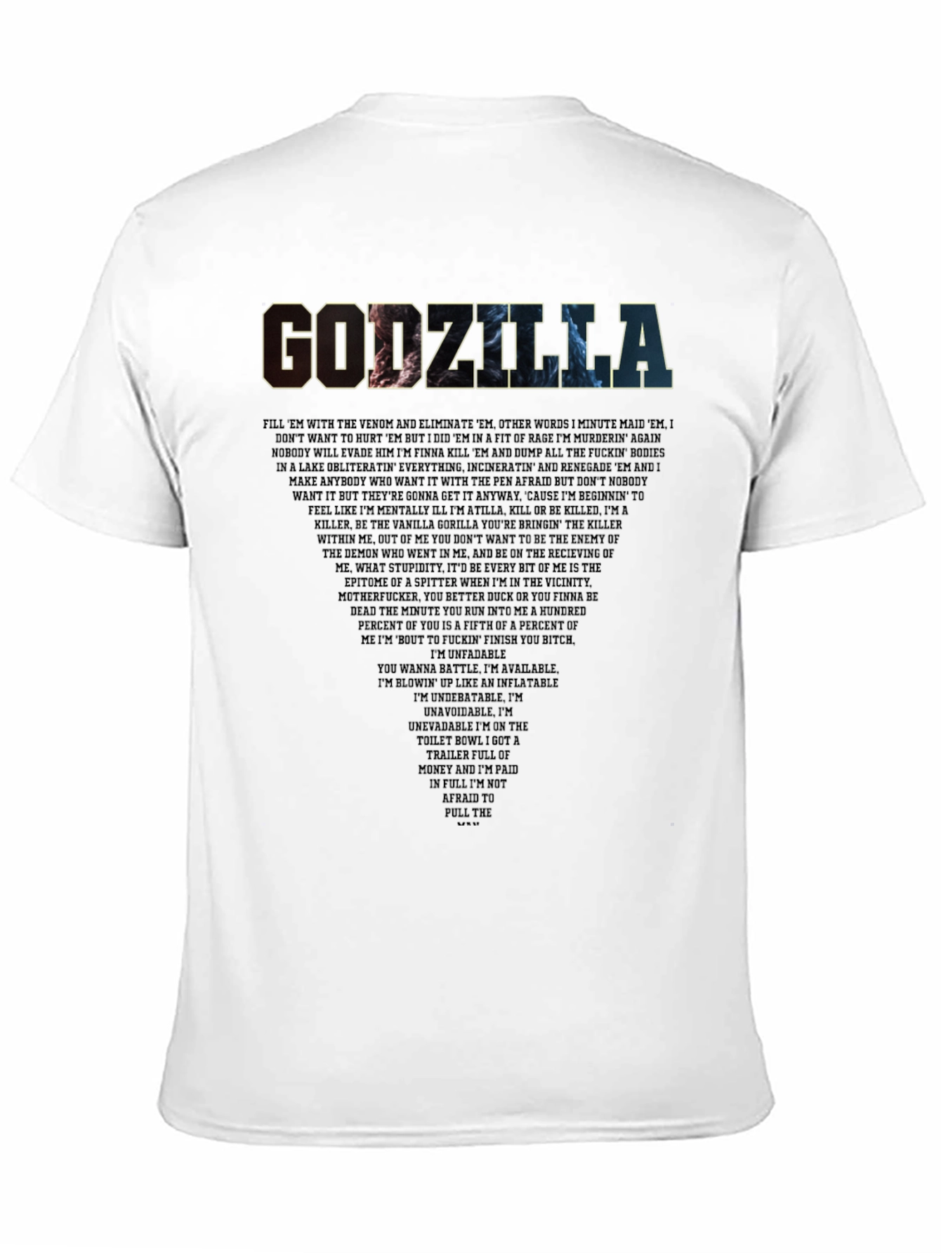Godzilla Lyric T-Shirt - Eminem Rap Song Tee