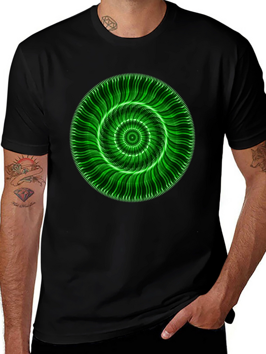 Abstract Green Swirl Graphic T-Shirt