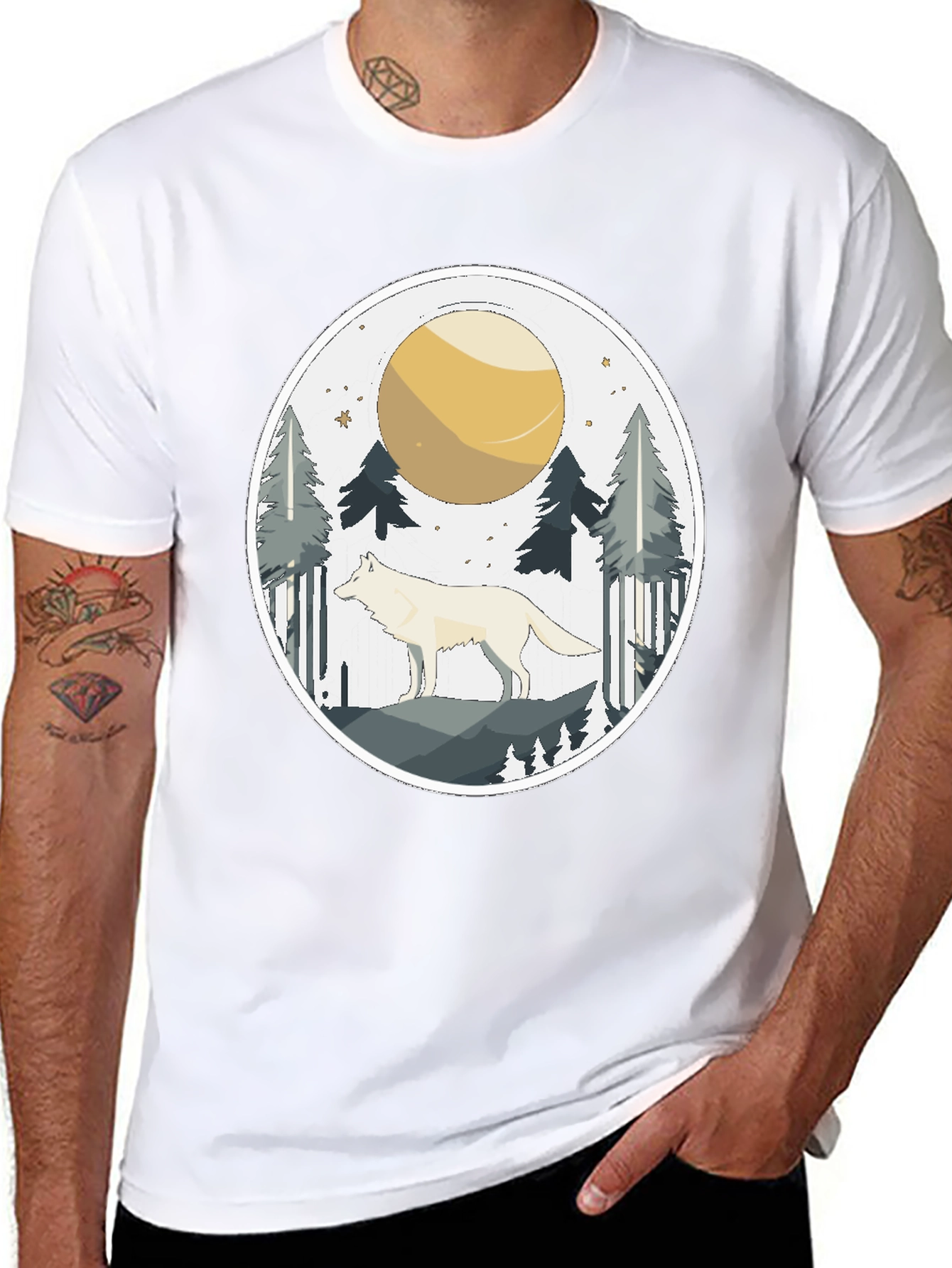 Wolf Moon Graphic Tee - Nature Lovers Shirt