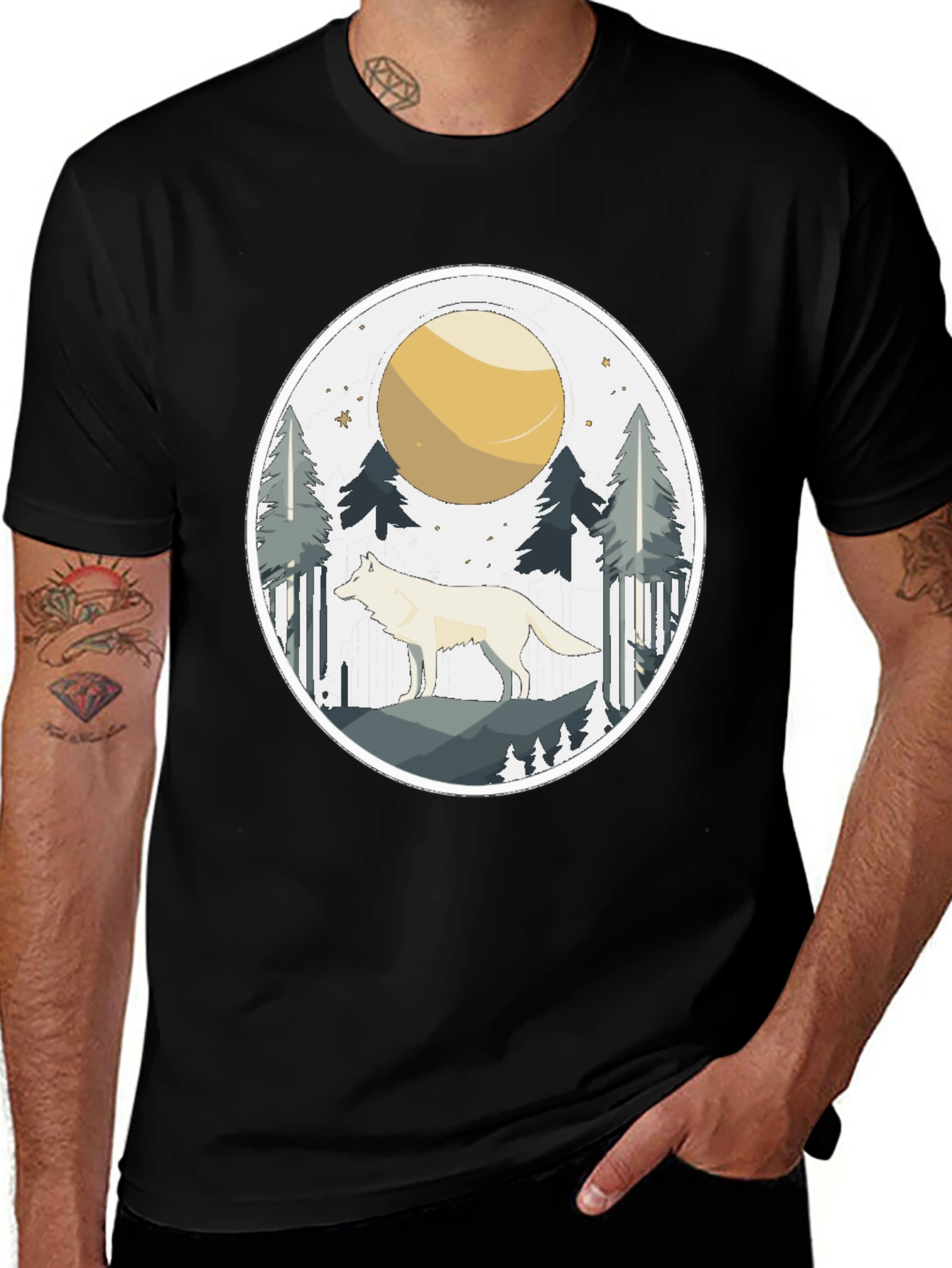 Wolf Moon Graphic Tee - Nature Lovers Shirt
