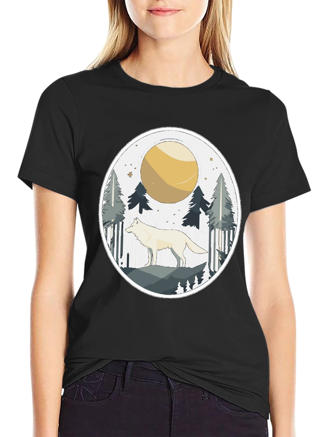 Wolf Moon Graphic Tee - Nature Lovers Shirt