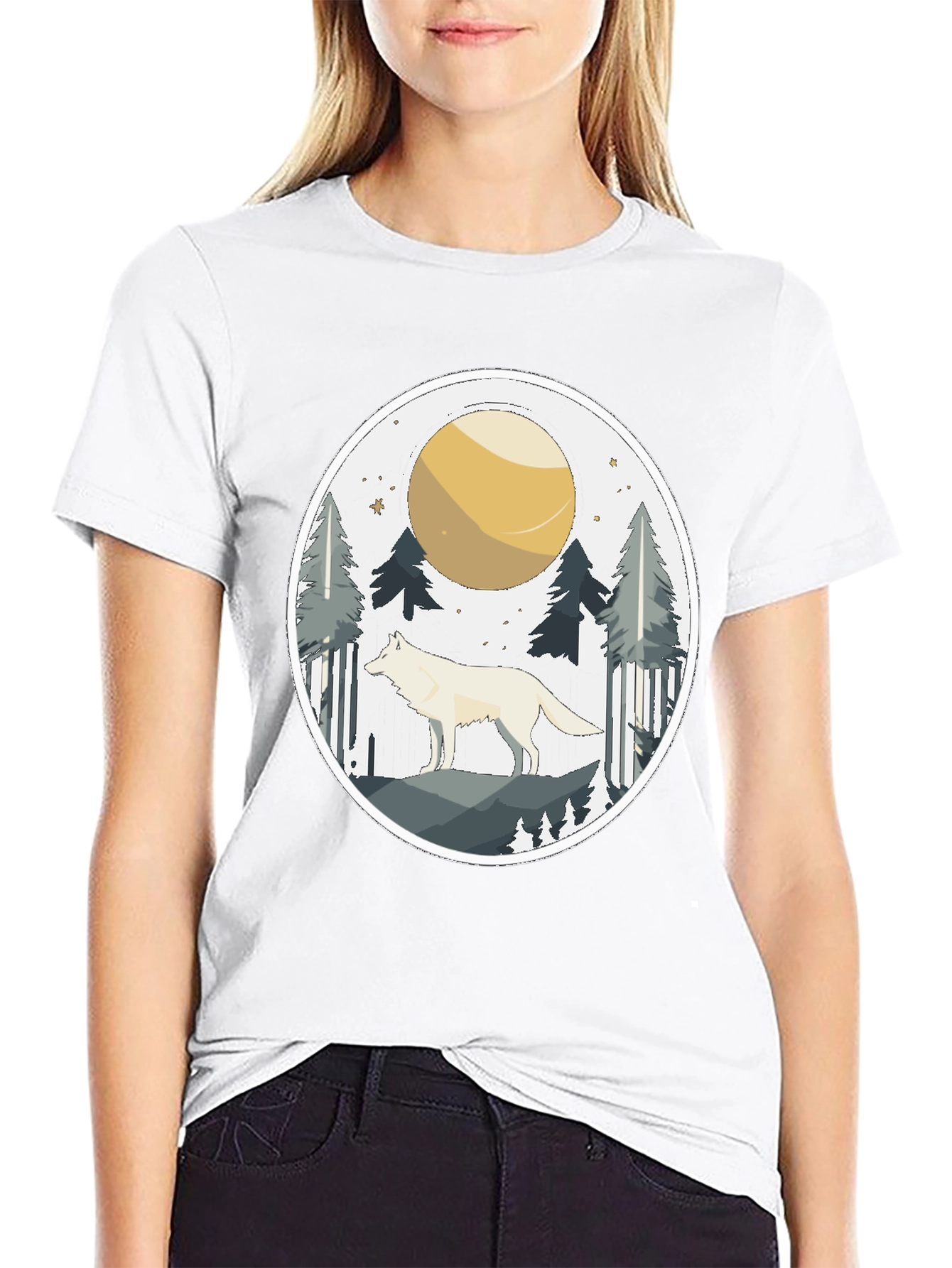Wolf Moon Graphic Tee - Nature Lovers Shirt