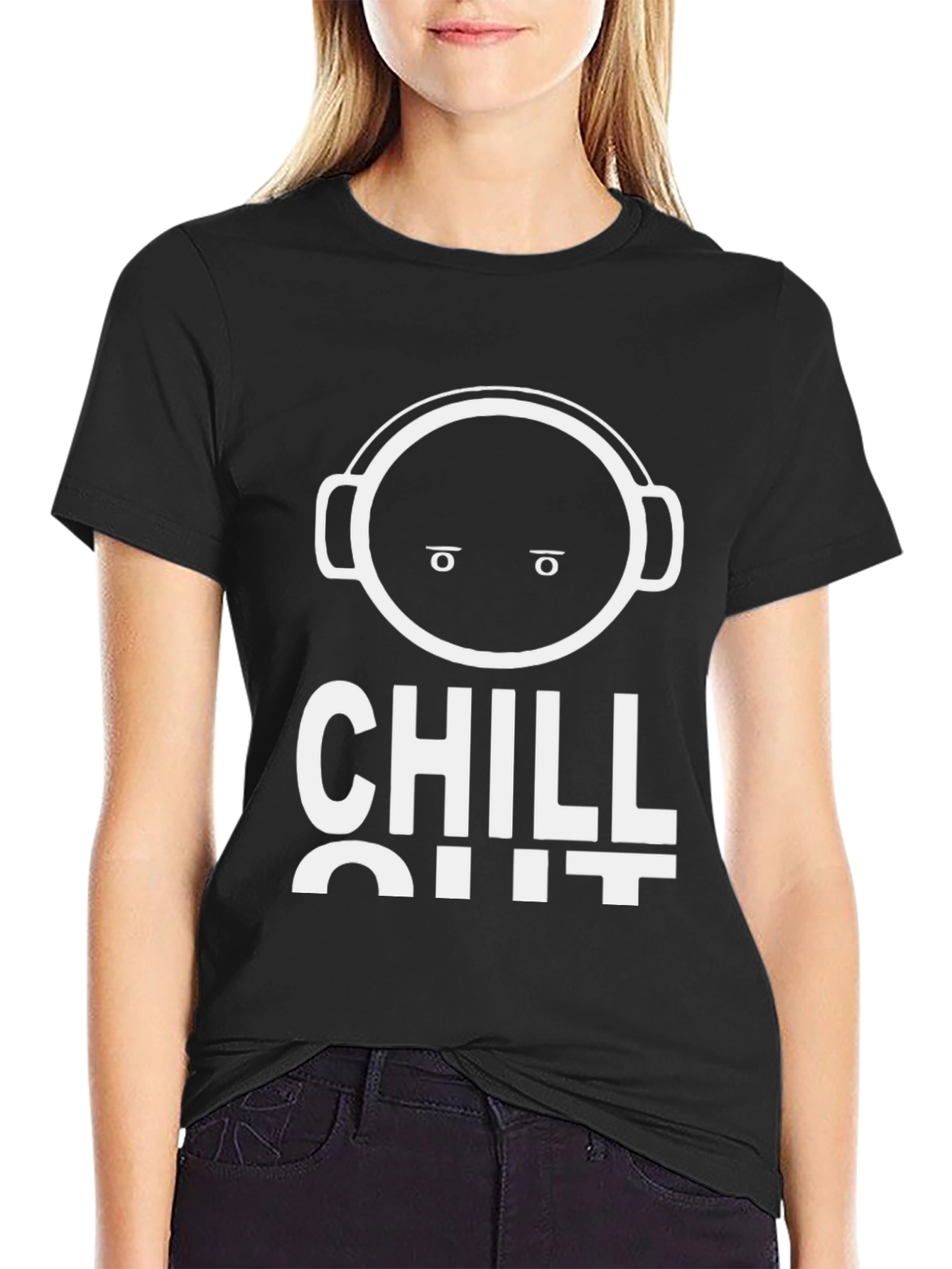 Chill Out Graphic T-Shirt - Relaxed Fit Black Tee