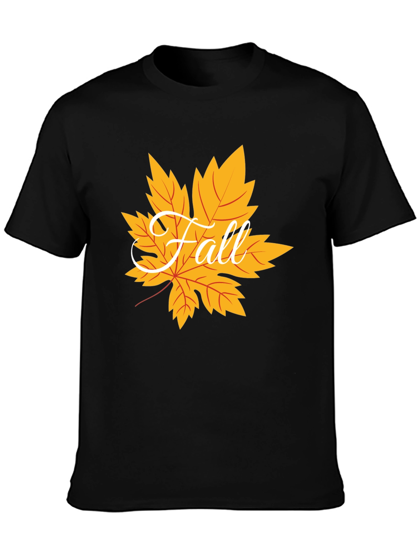 Fall Leaf Graphic Tee - Mens Black T-Shirt