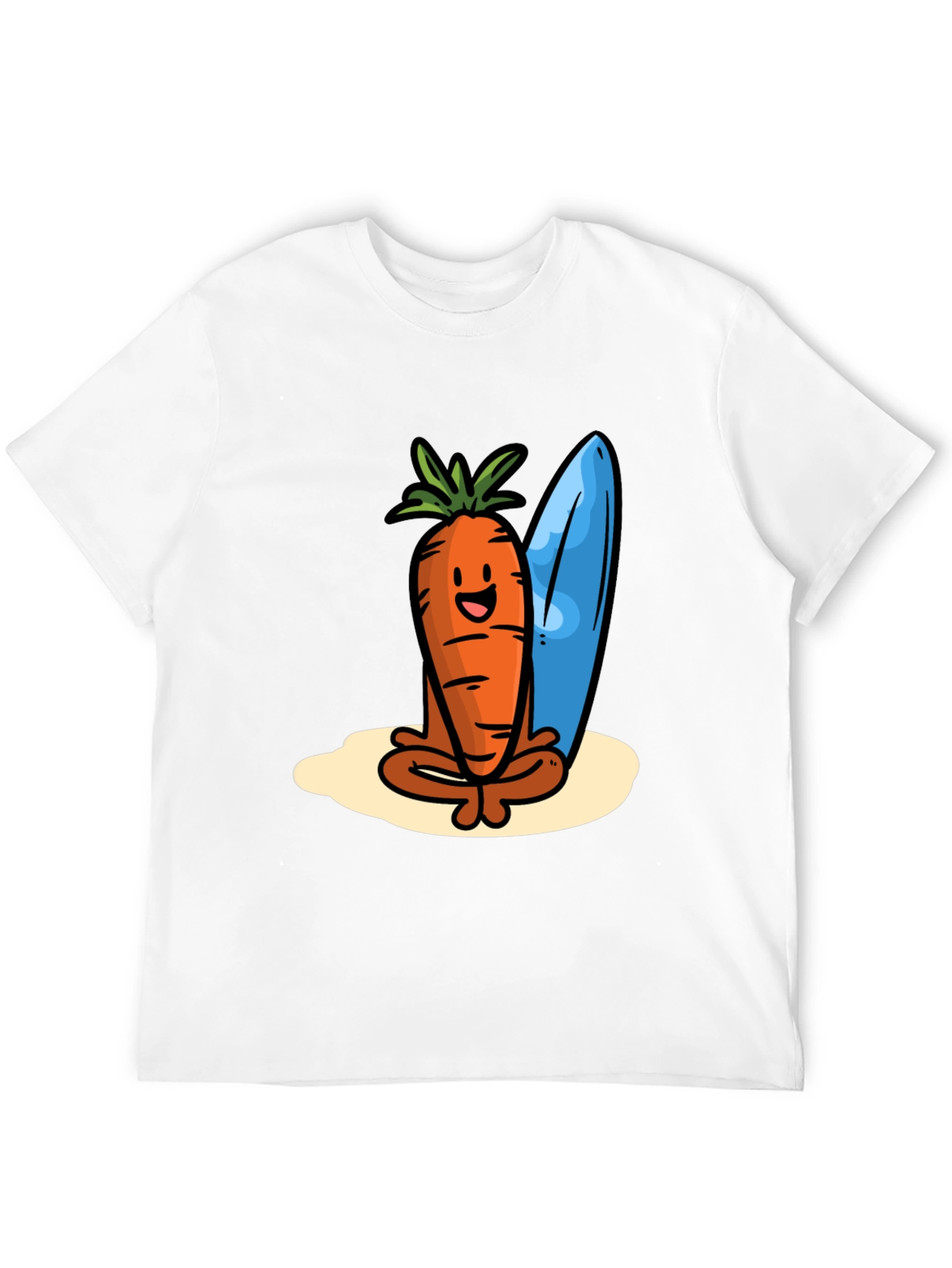 Cool Carrot Surfer Graphic Tee - Black