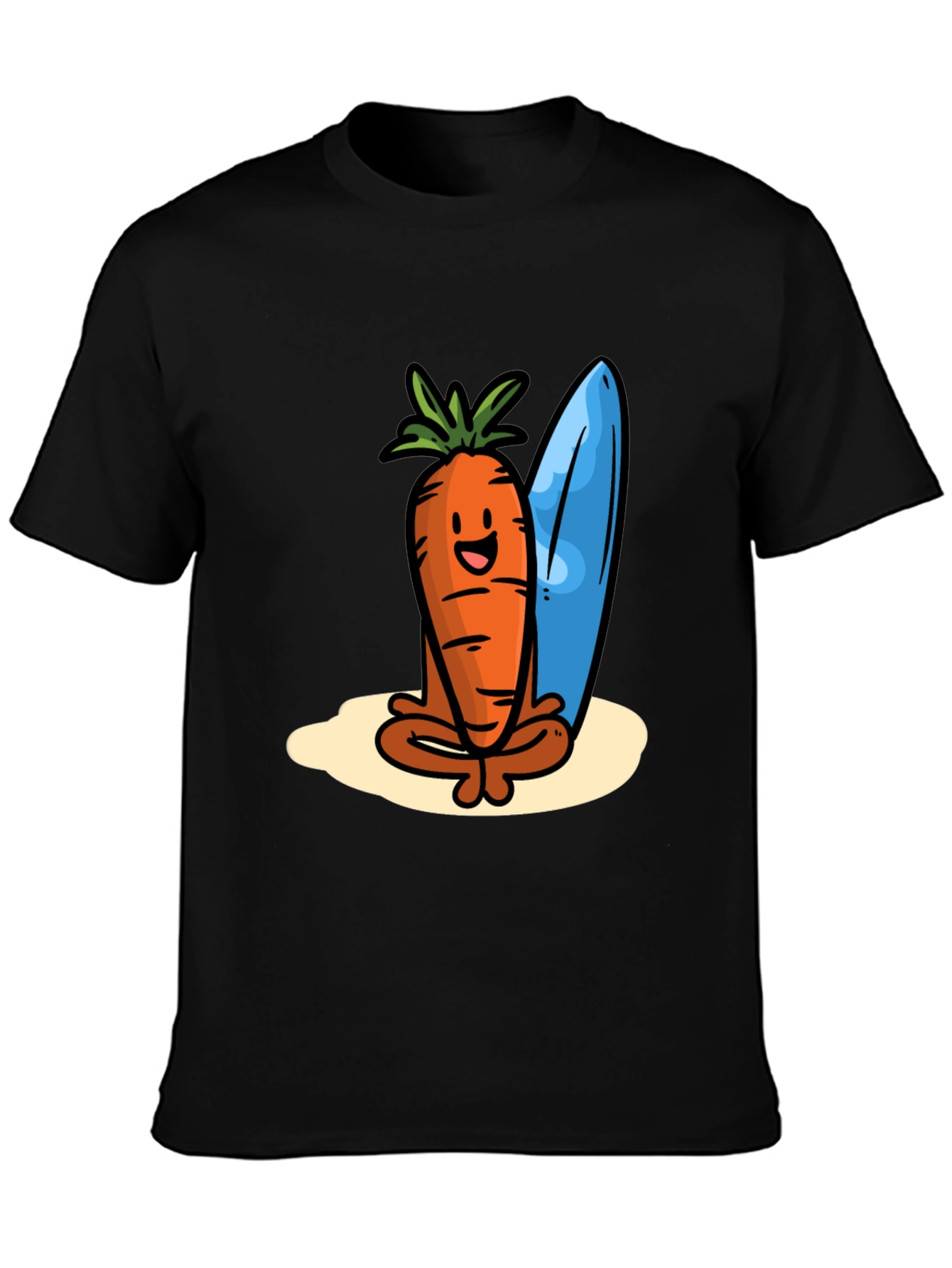Cool Carrot Surfer Graphic Tee - Black