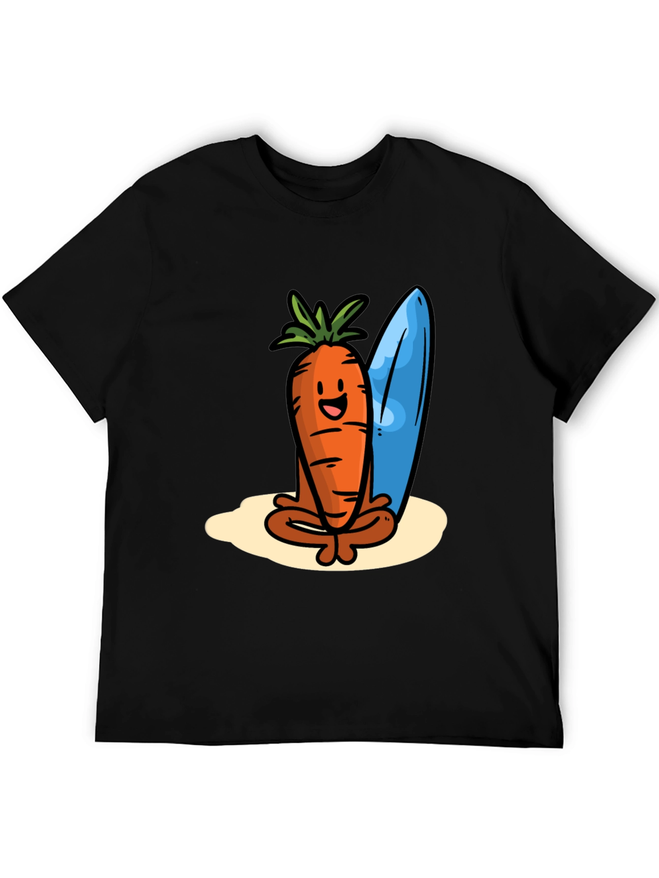 Cool Carrot Surfer Graphic Tee - Black
