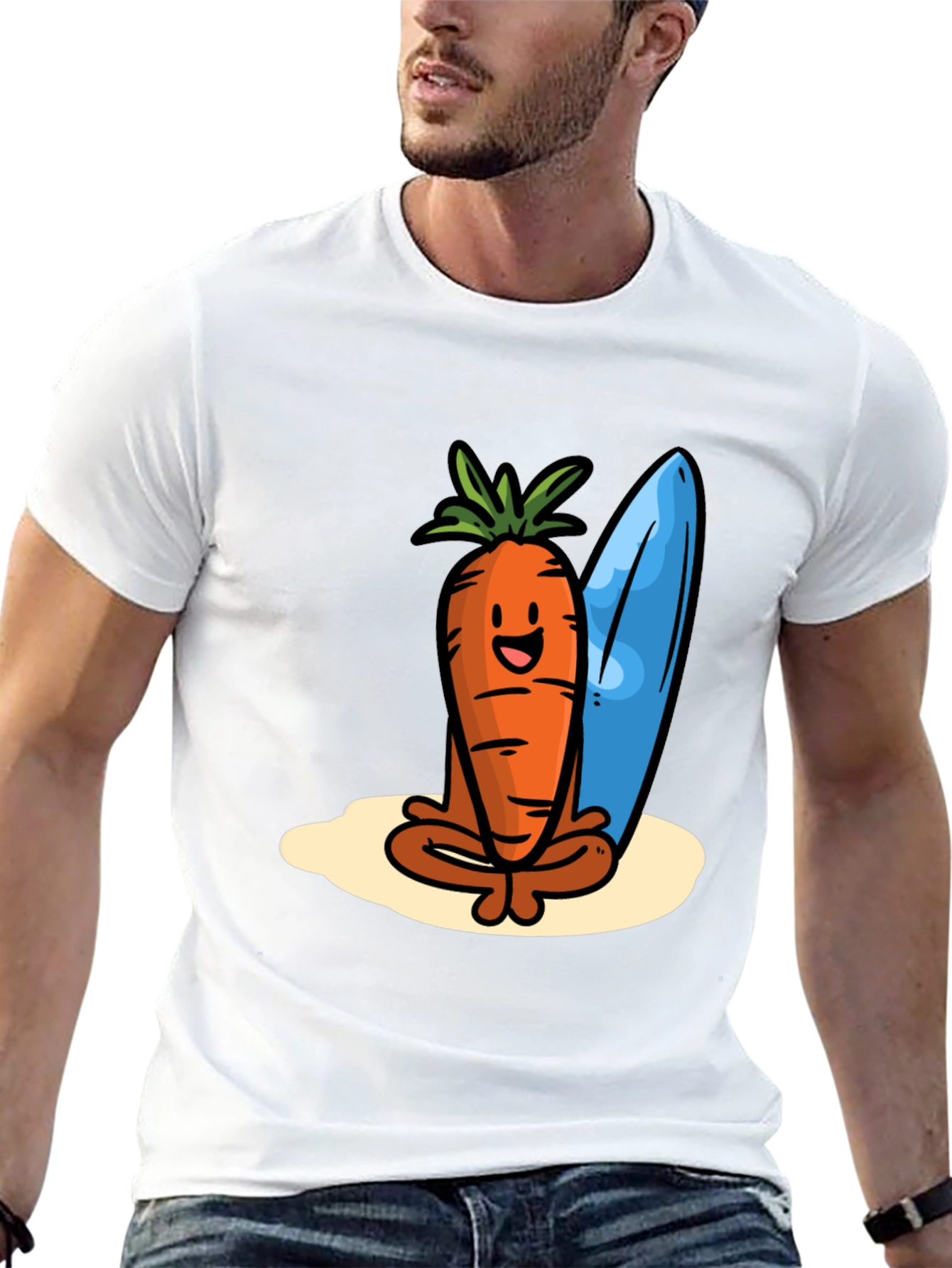 Cool Carrot Surfer Graphic Tee - Black