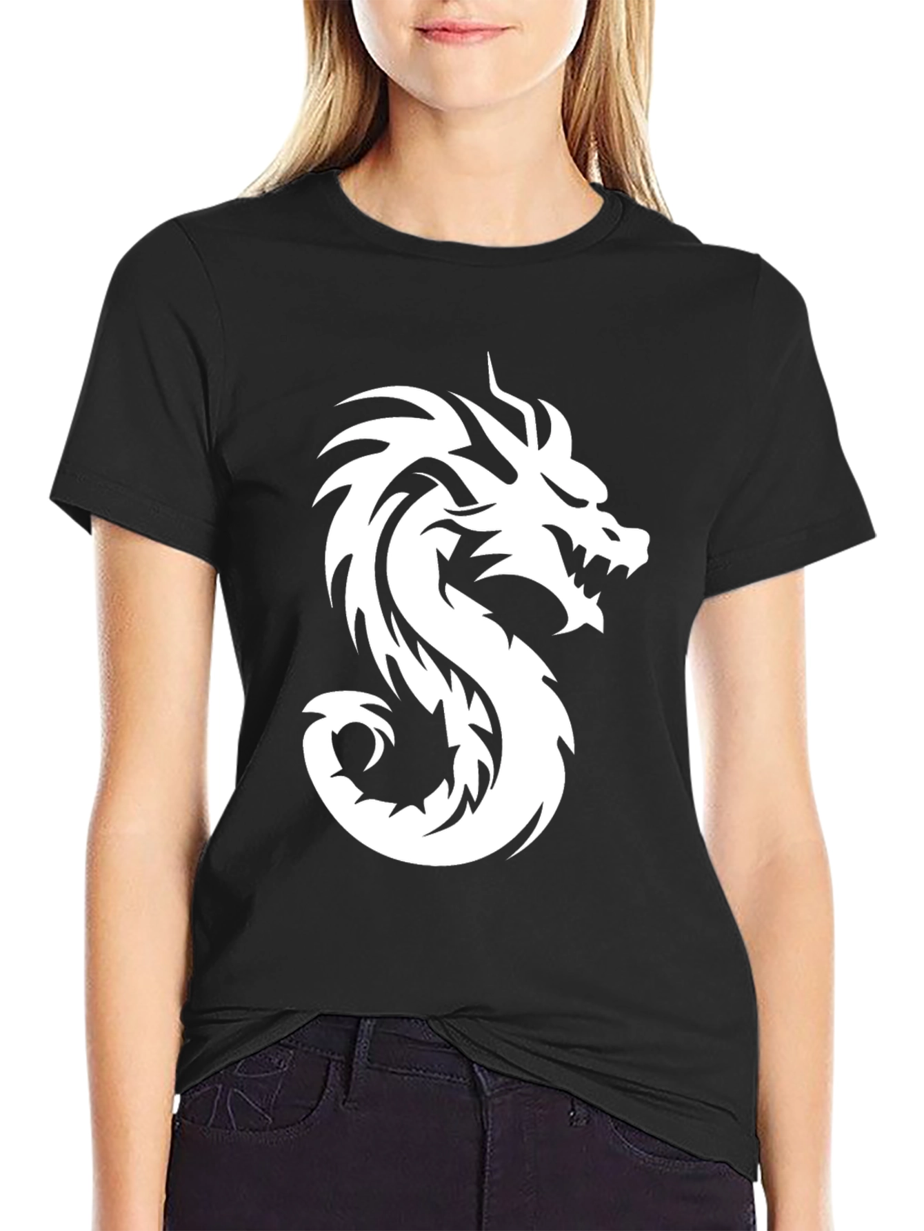 Mens Black Dragon Graphic Tee