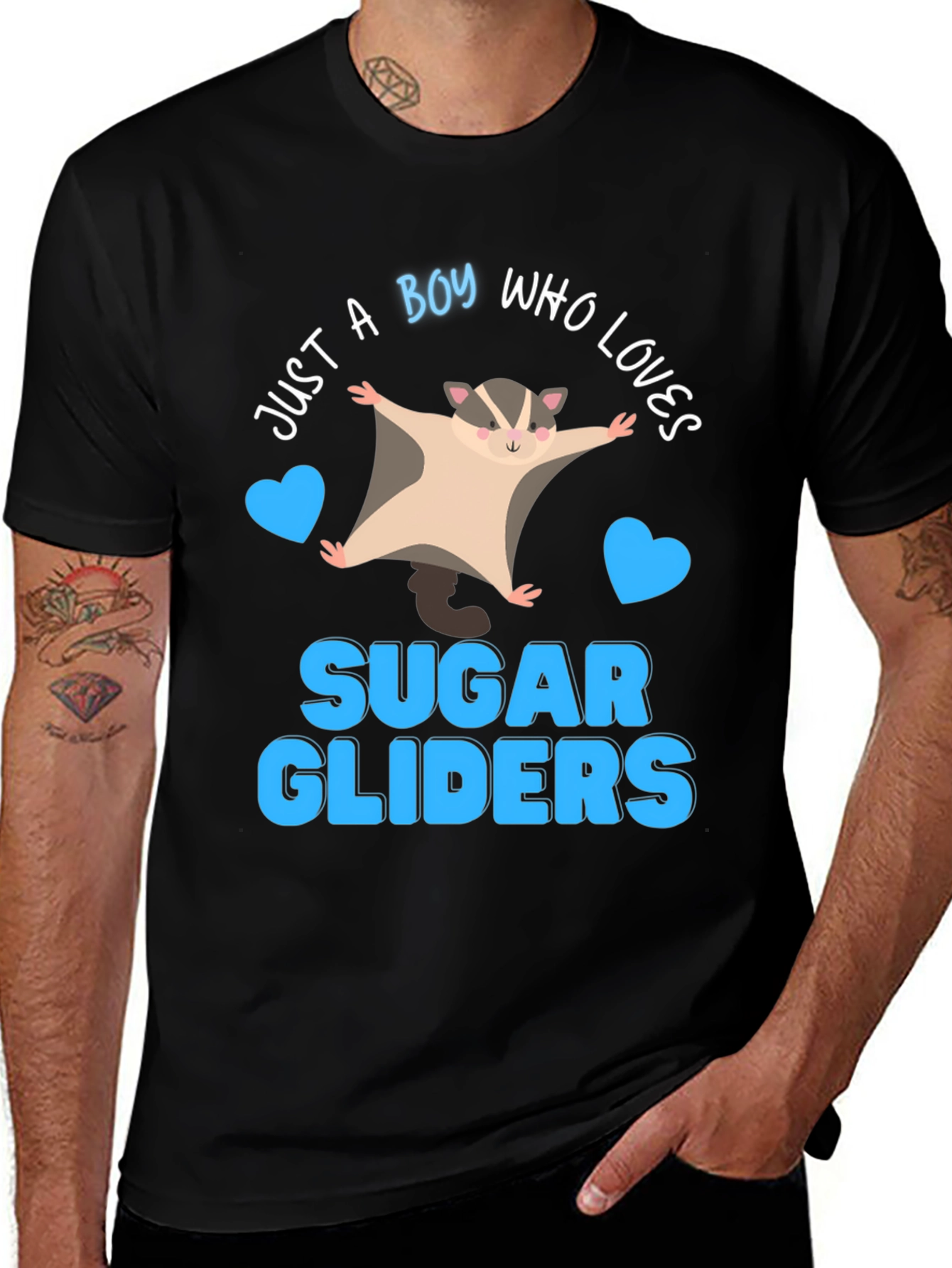 Boy Who Loves Sugar Gliders Graphic Tee