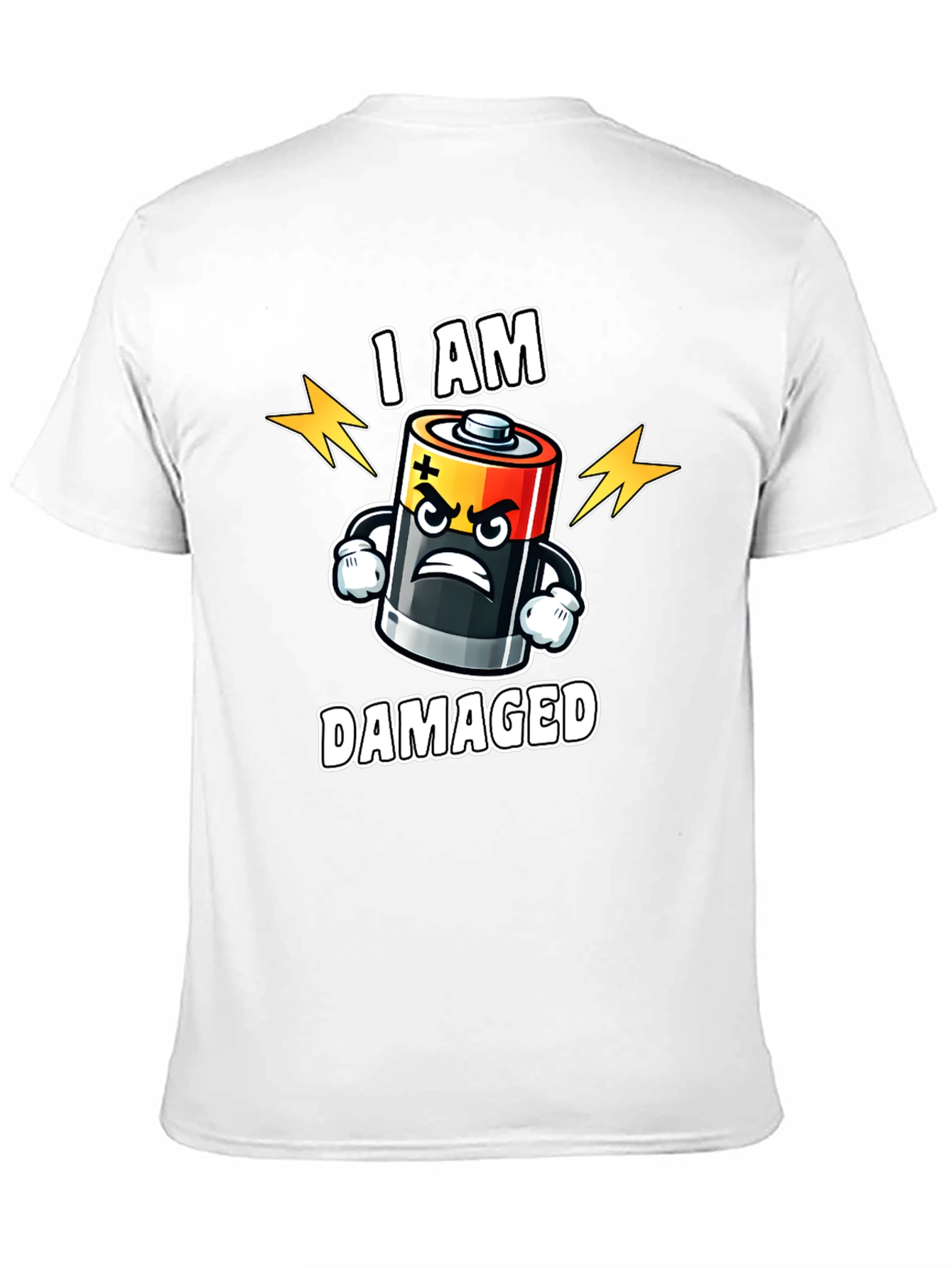 Damaged Battery Cartoon Graphic T-Shirt