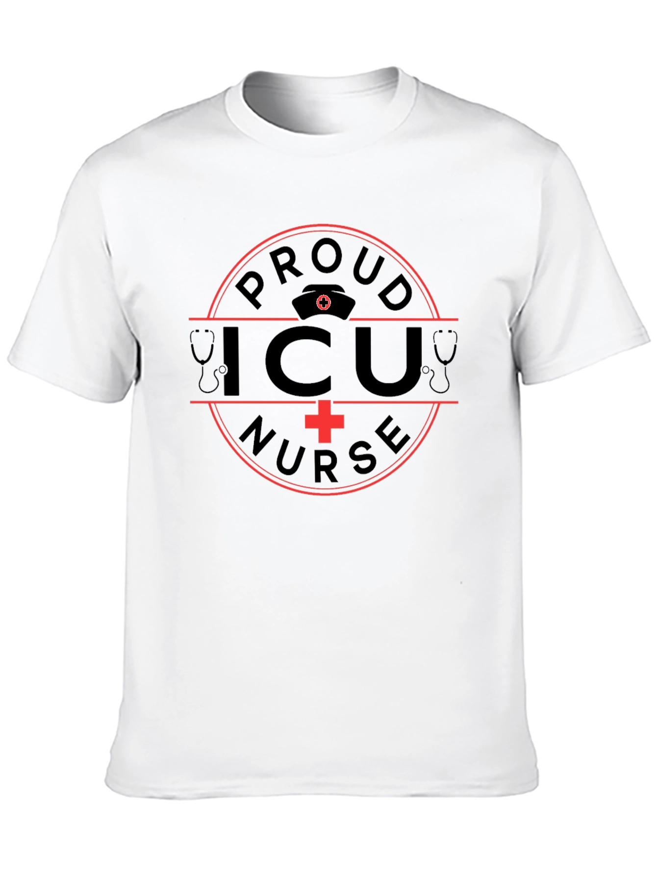 Proud ICU Nurse T-Shirt - Black Graphic Tee