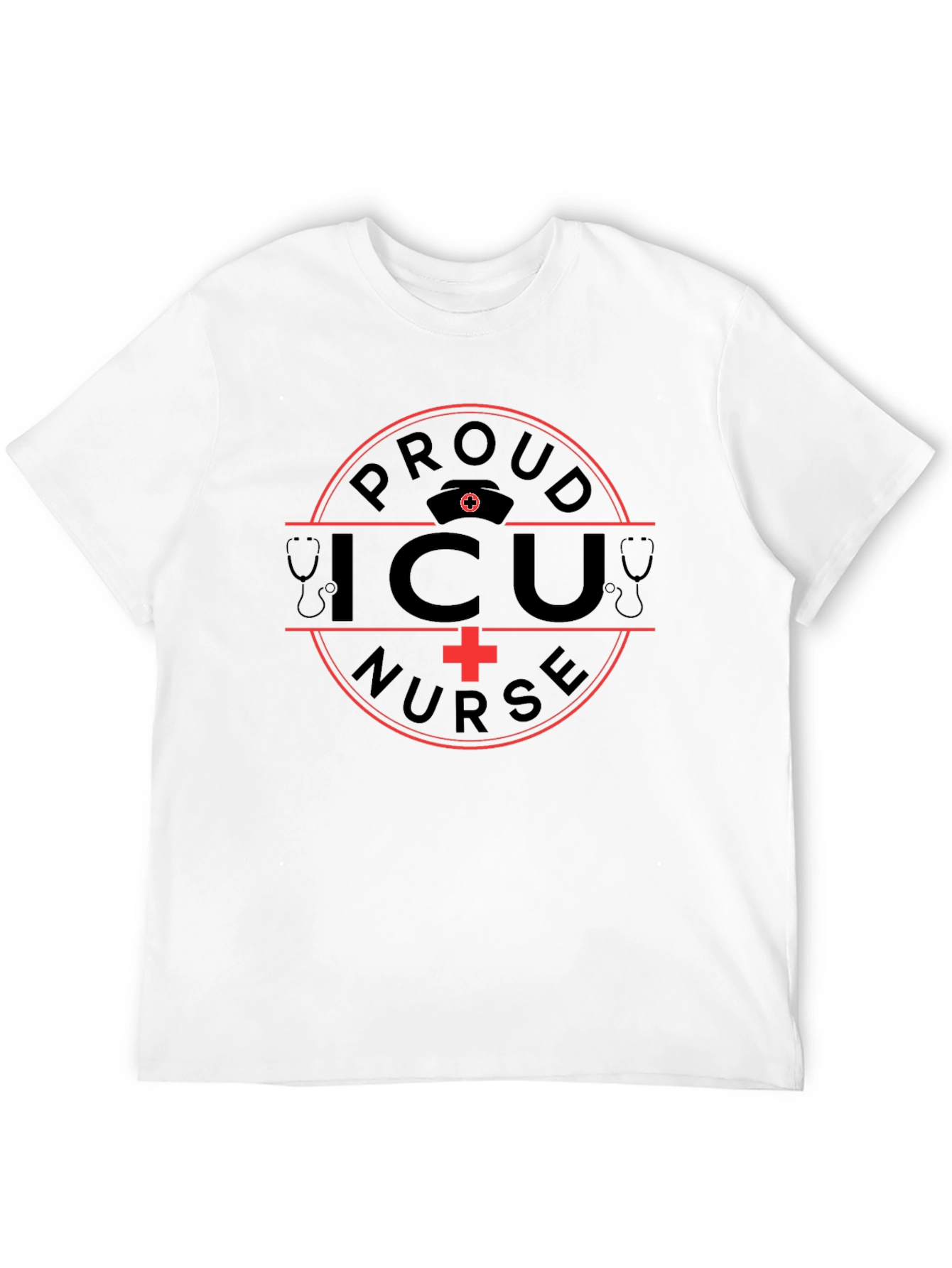 Proud ICU Nurse T-Shirt - Black Graphic Tee