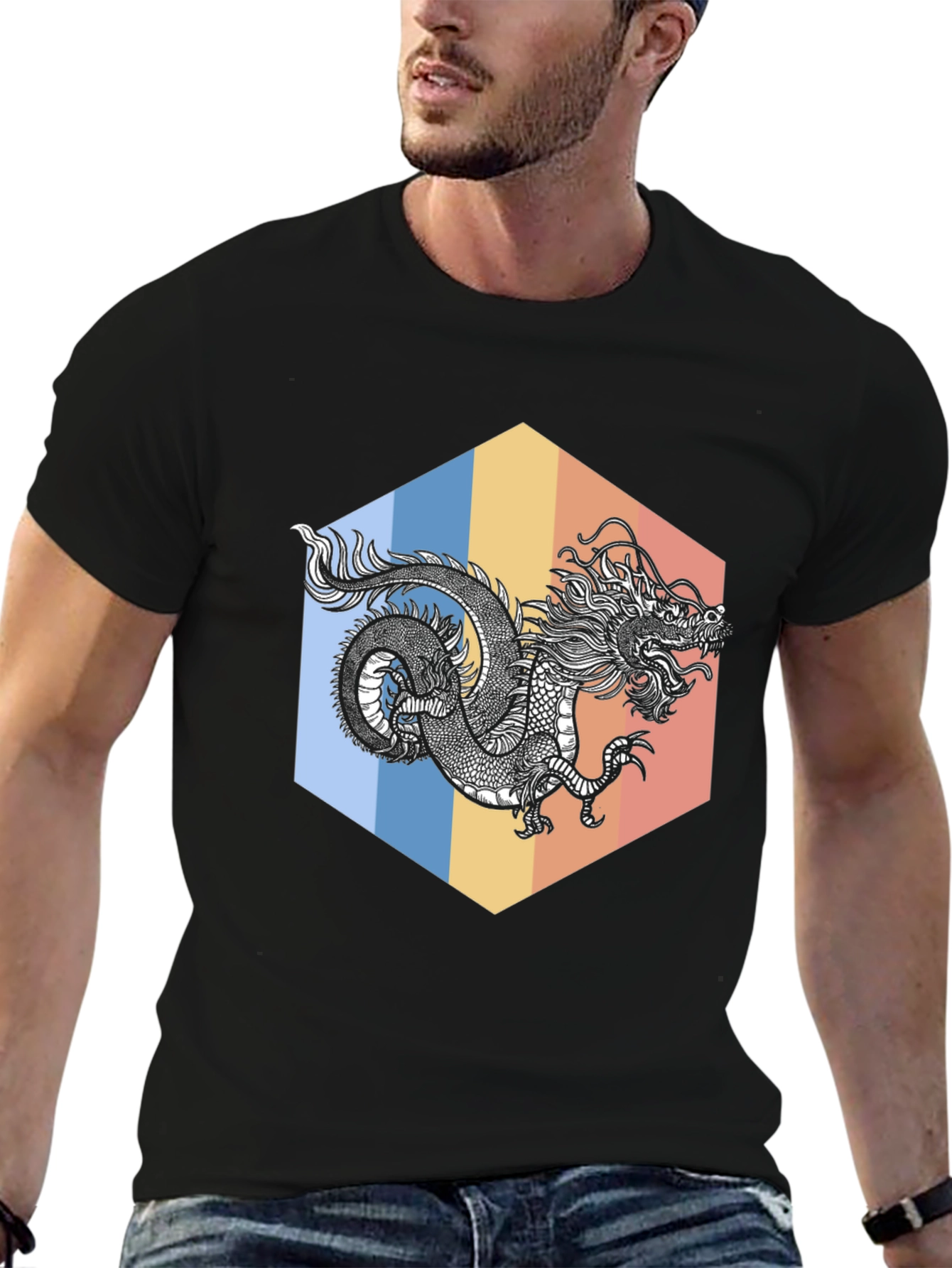 Dragon Graphic Tee - Stylish Black T-Shirt
