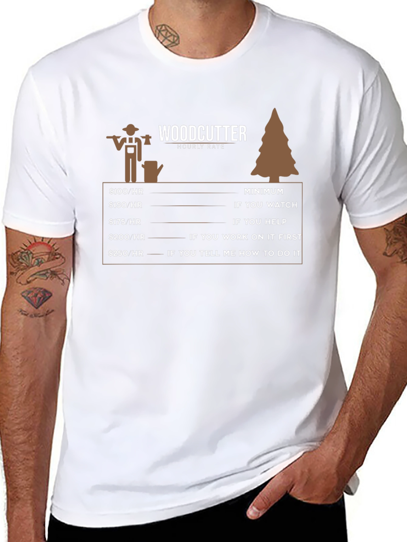 Woodcutter Hourly Rate Graphic T-Shirt