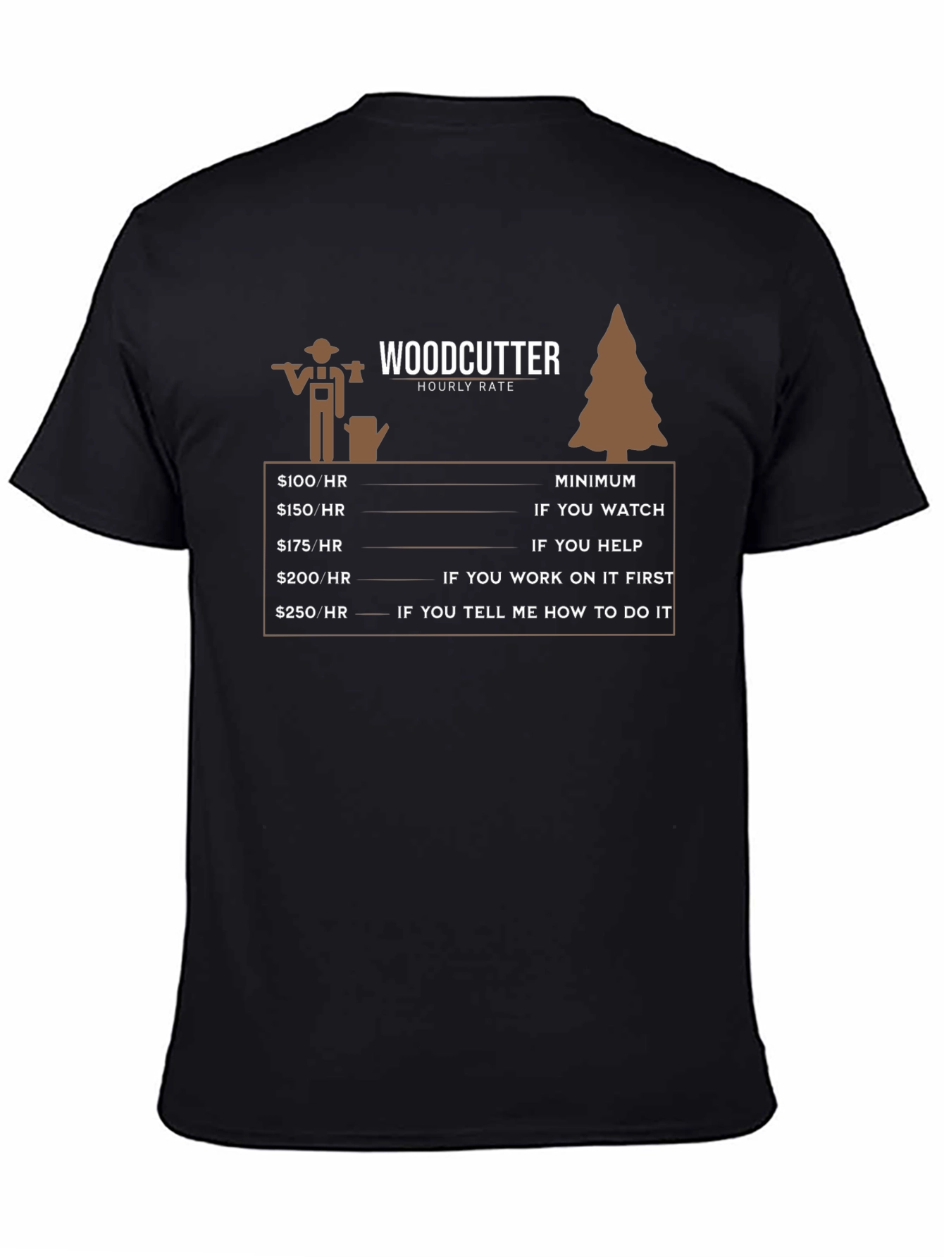 Woodcutter Hourly Rate Graphic T-Shirt