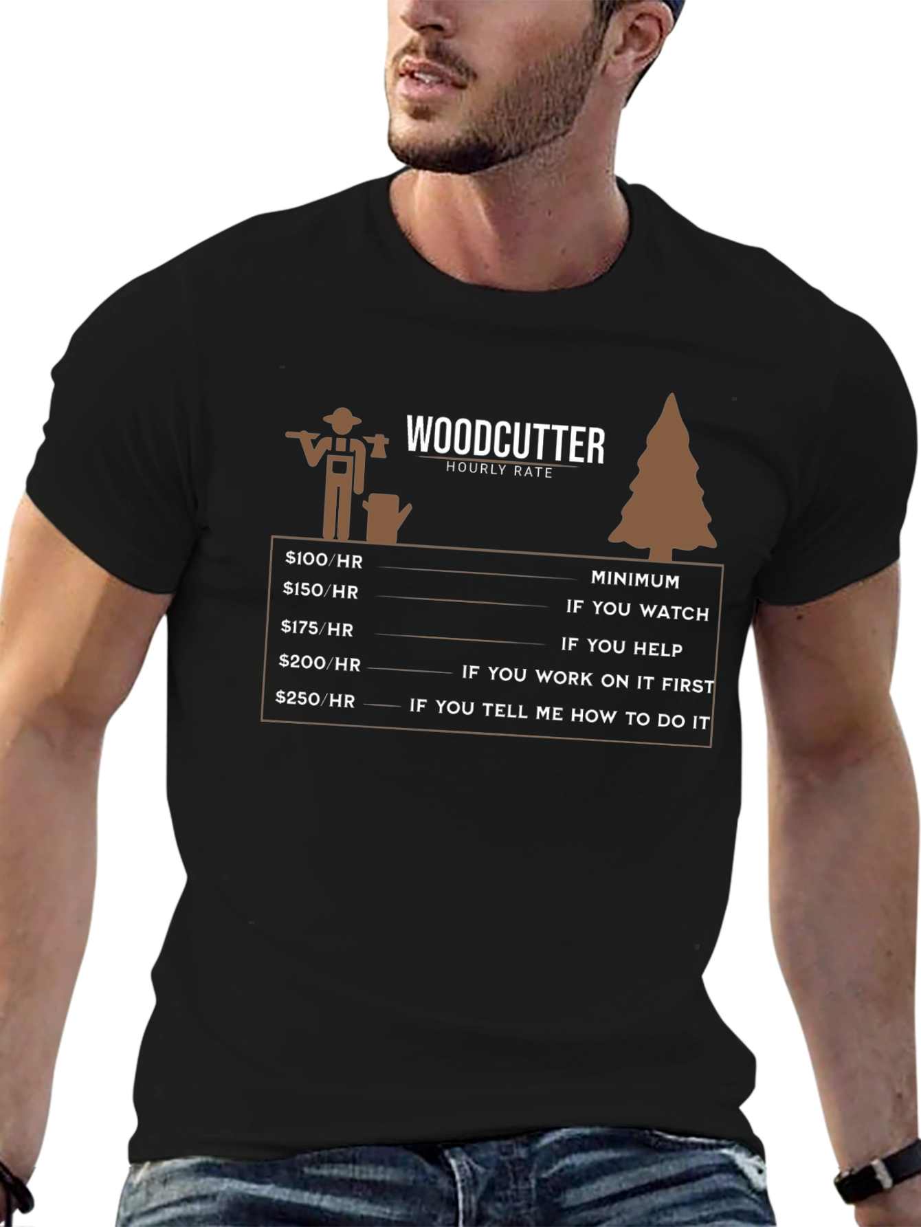 Woodcutter Hourly Rate Graphic T-Shirt