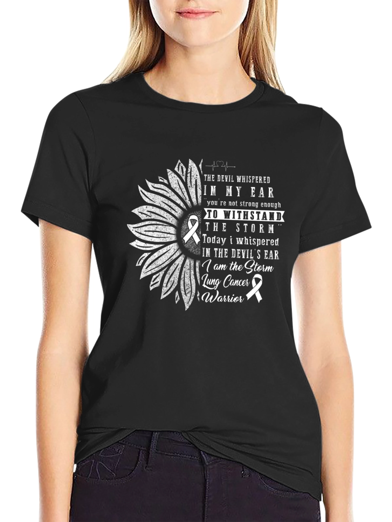 Lung Cancer Warrior T-Shirt - Storm Design