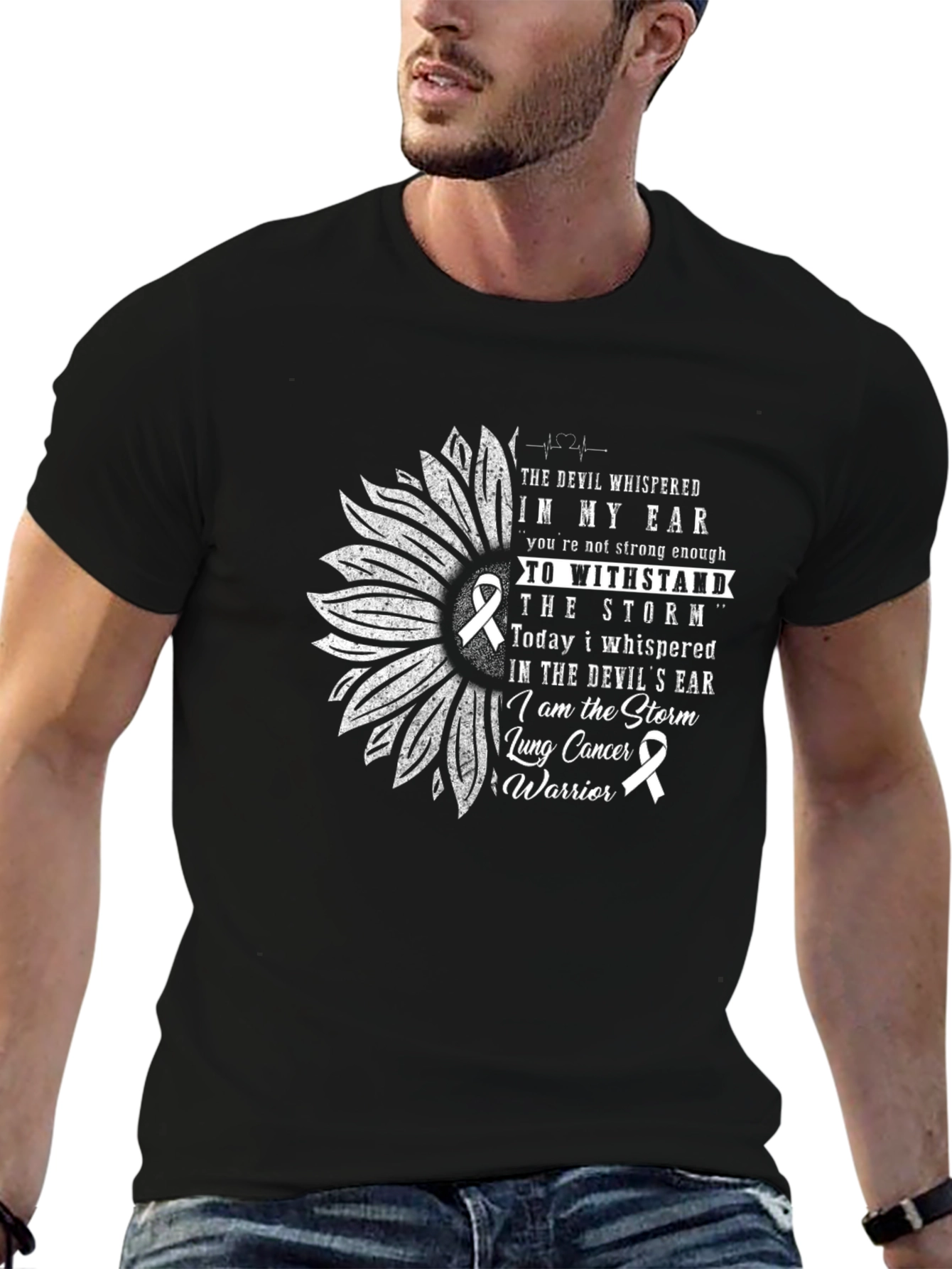 Lung Cancer Warrior T-Shirt - Storm Design