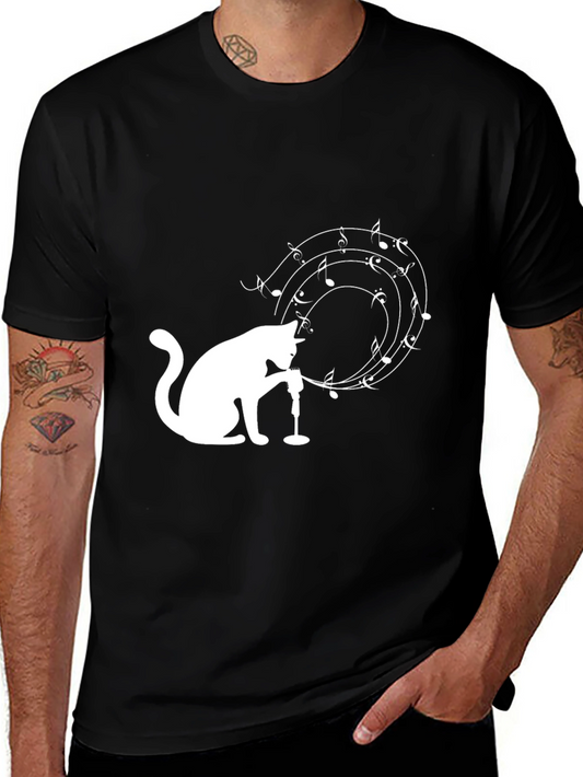 Musical Cat T-Shirt - Unique Graphic Tee