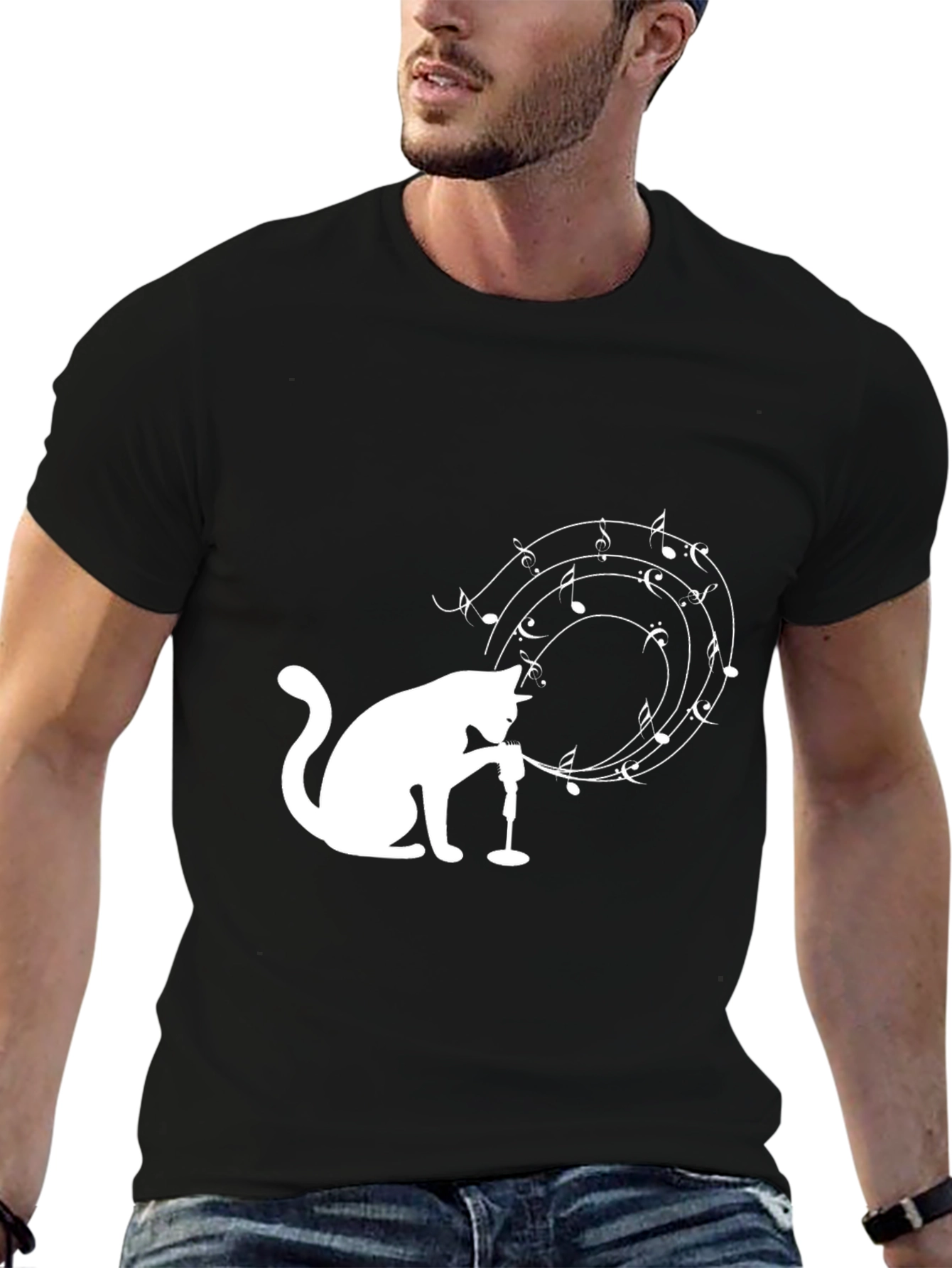Musical Cat T-Shirt - Unique Graphic Tee