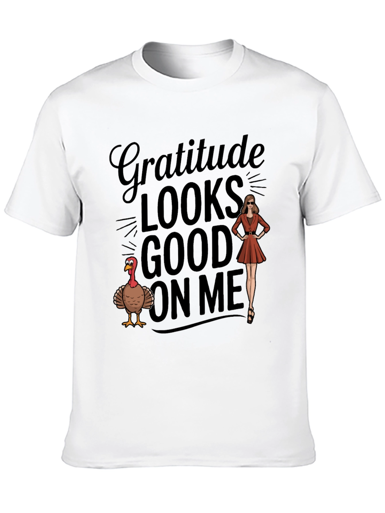 Gratitude Looks Good On Me Thanksgiving Graphic Tee