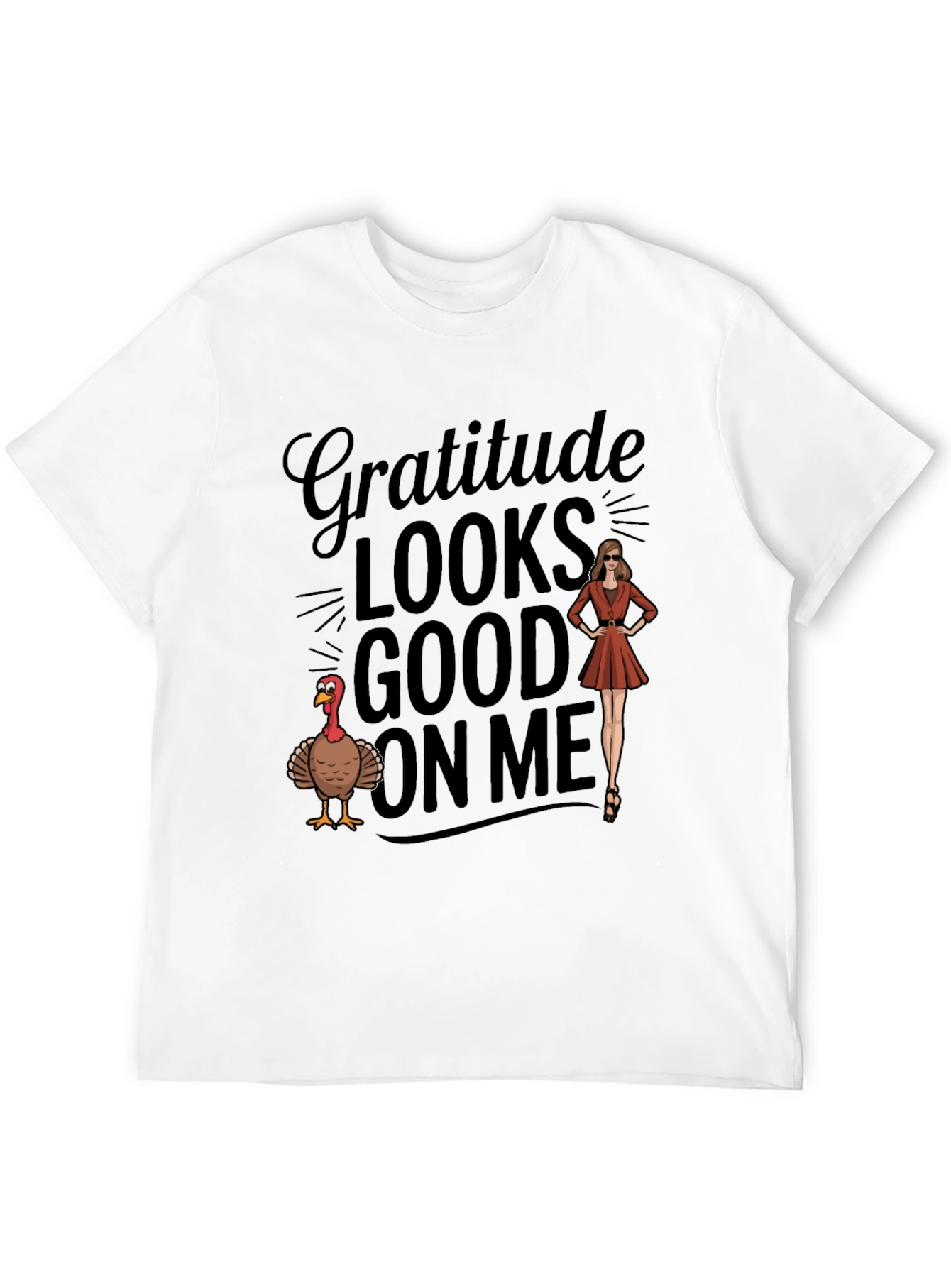 Gratitude Looks Good On Me Thanksgiving Graphic Tee