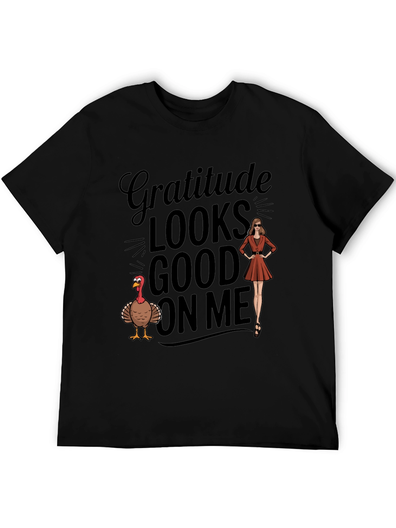 Gratitude Looks Good On Me Thanksgiving Graphic Tee