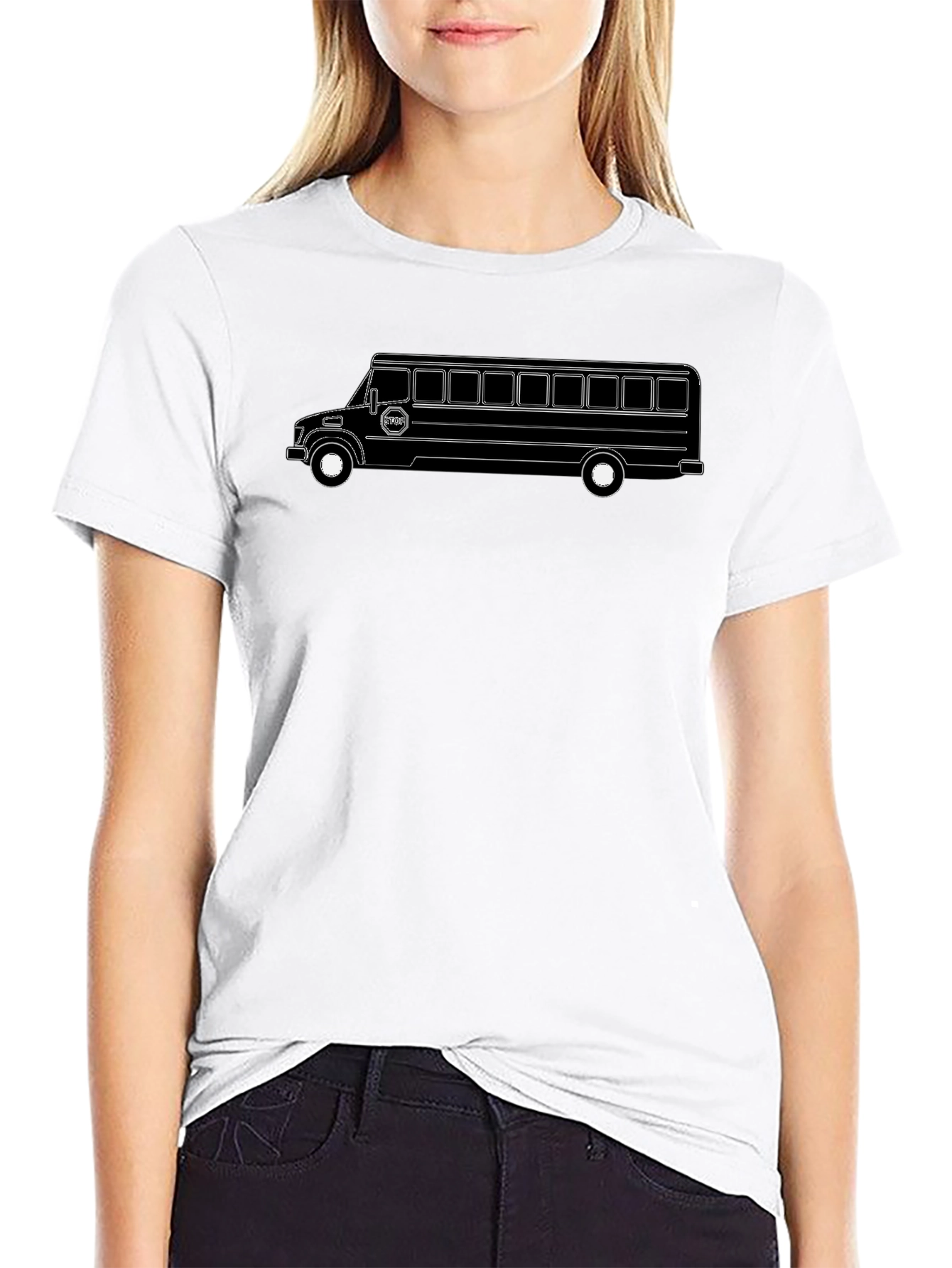 Bus Graphic Tee - Black Cotton Blend
