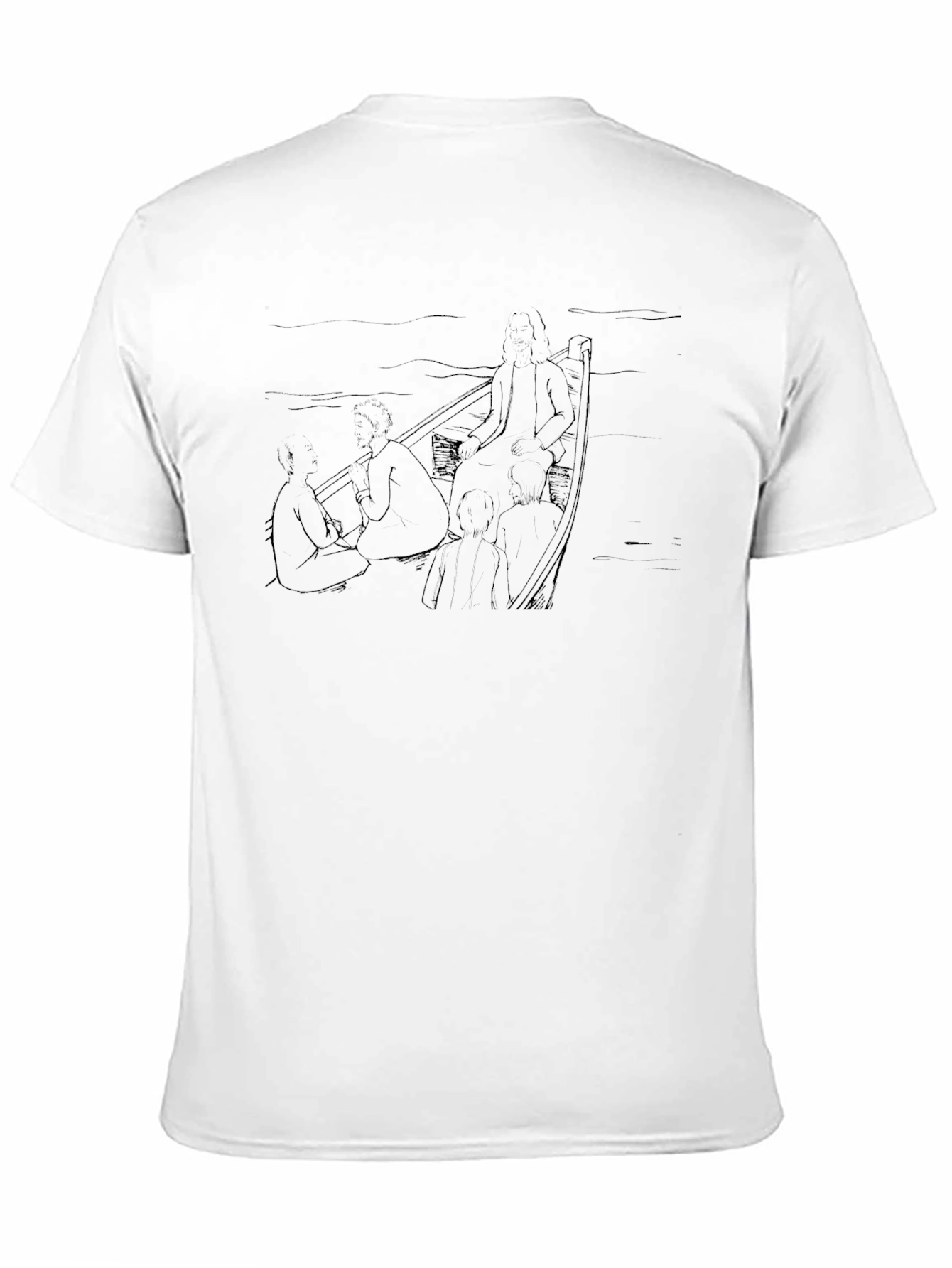 Line Art Boat T-Shirt - Unique Graphic Tee