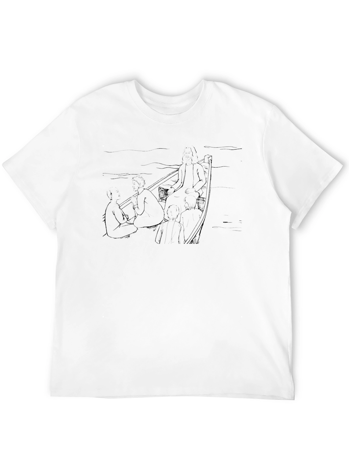 Line Art Boat T-Shirt - Unique Graphic Tee