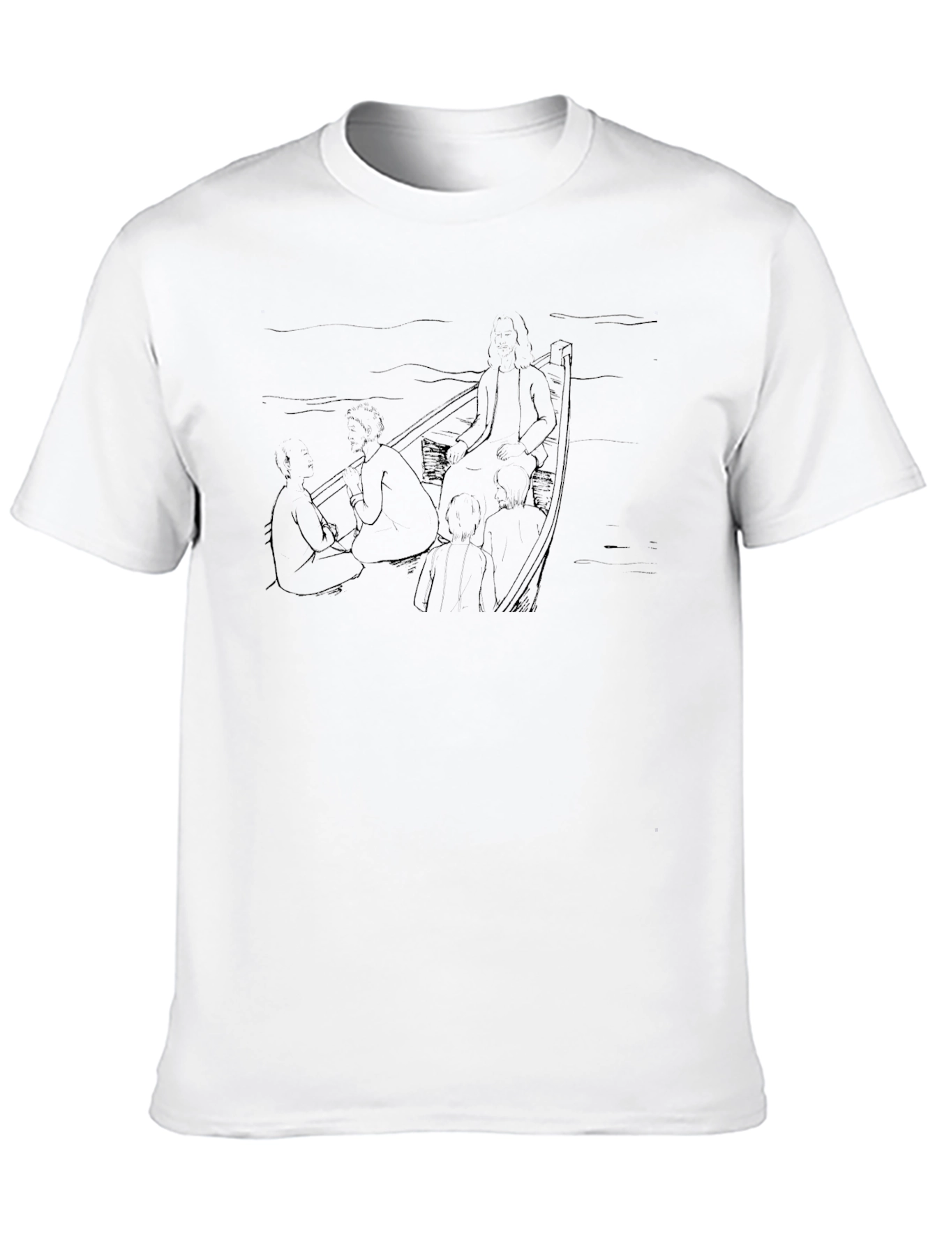 Line Art Boat T-Shirt - Unique Graphic Tee