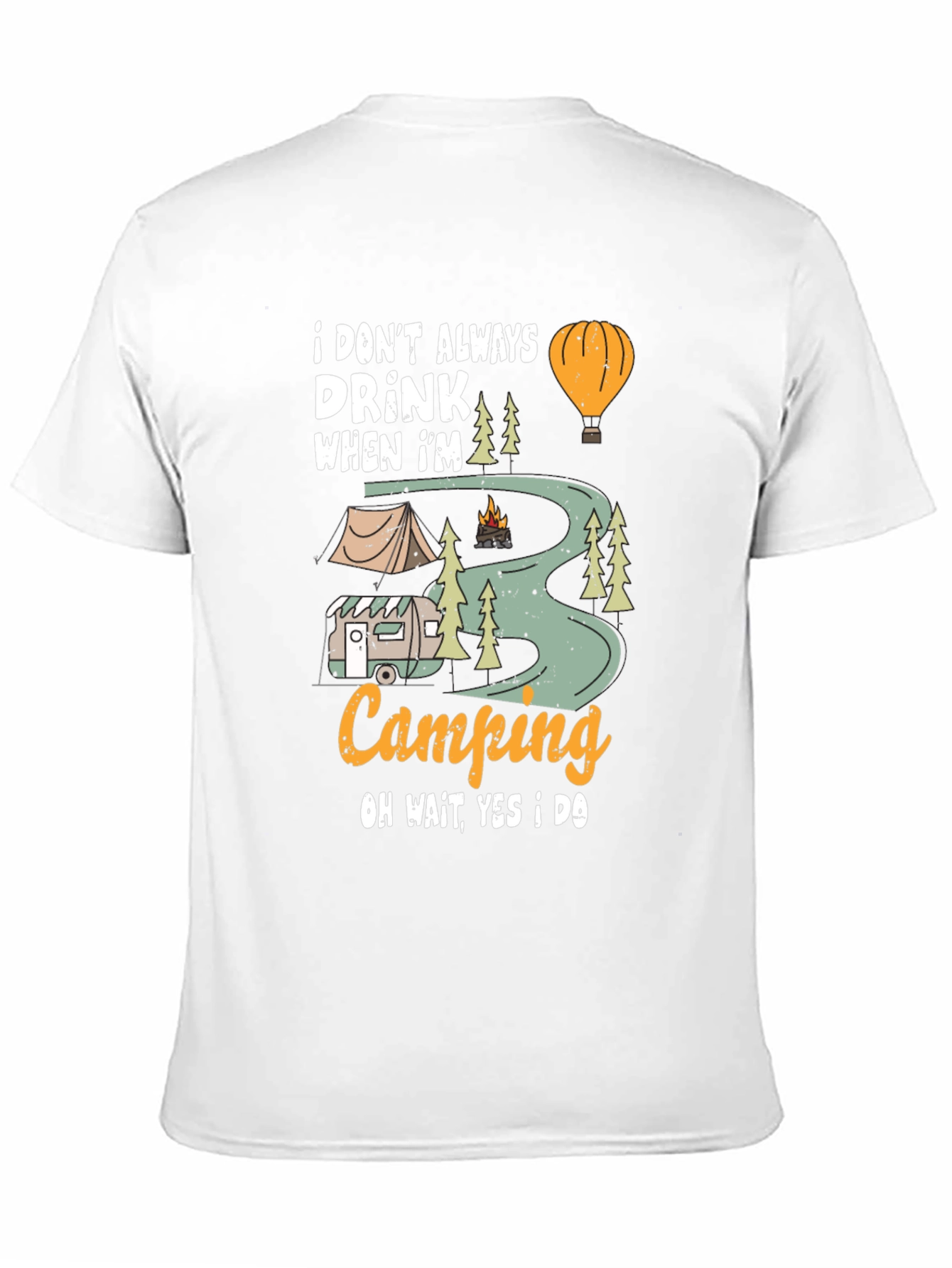 Camping Drinker Black T-Shirt