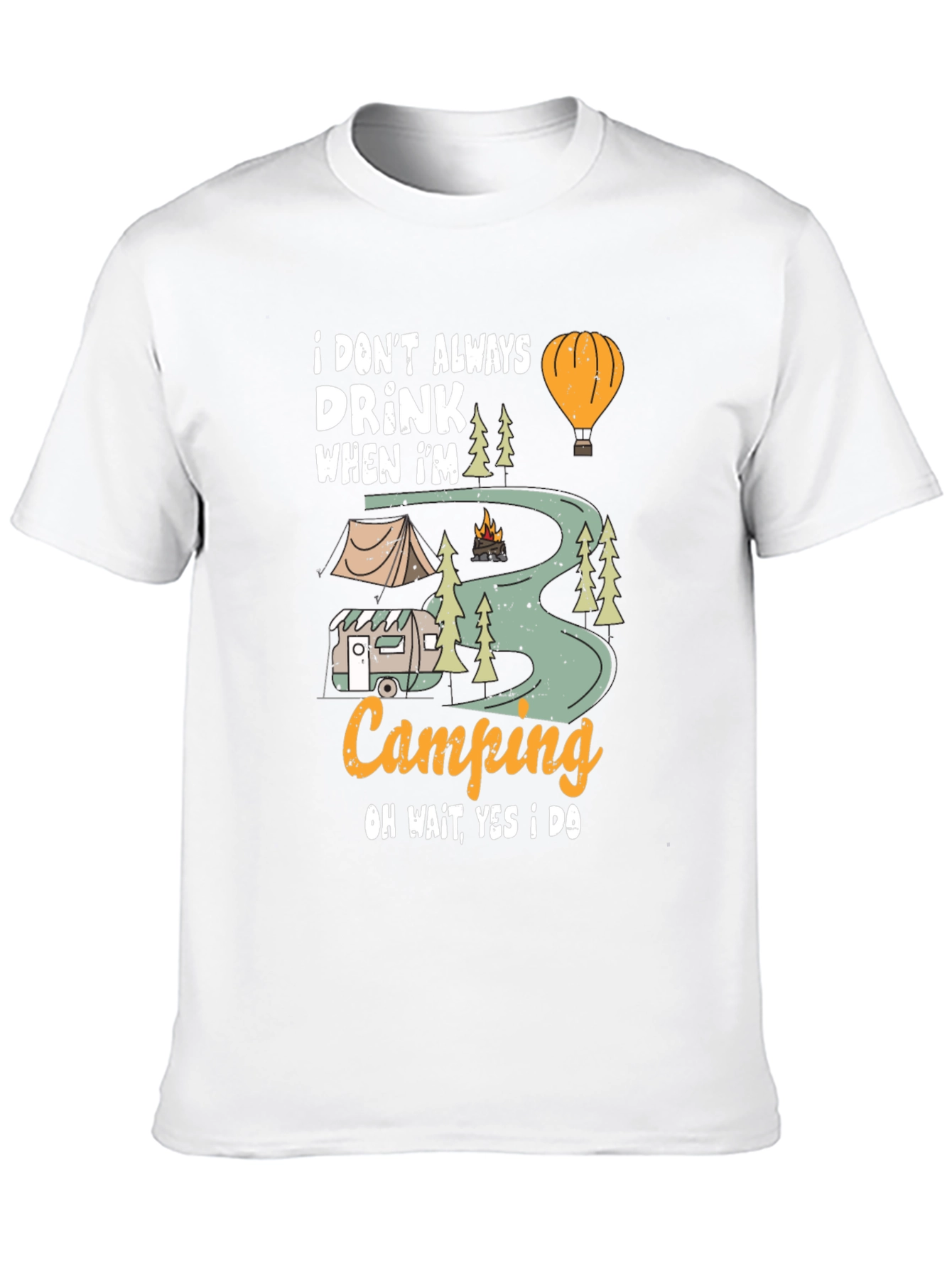 Camping Drinker Black T-Shirt