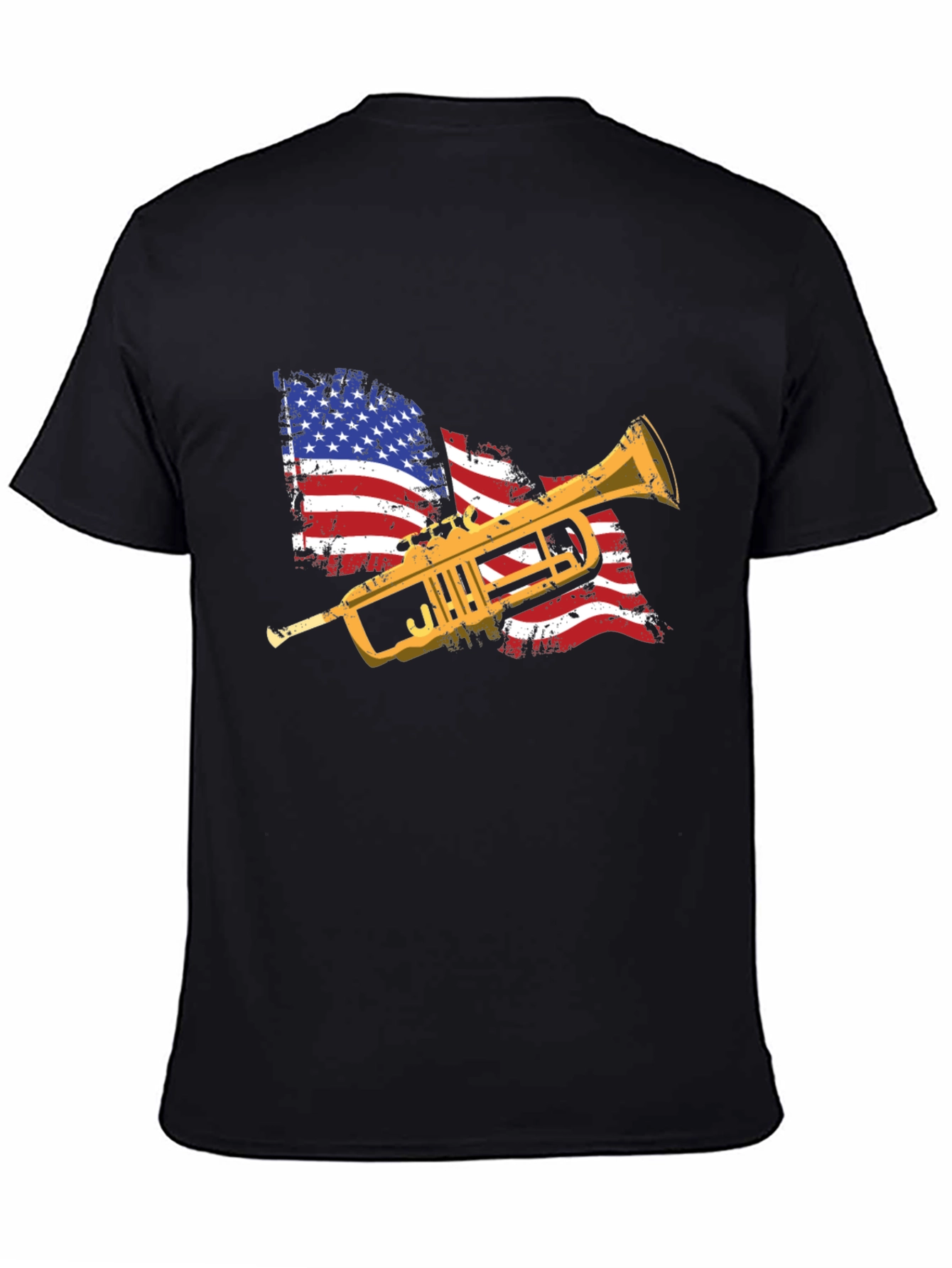 American Flag Trumpet Graphic Tee